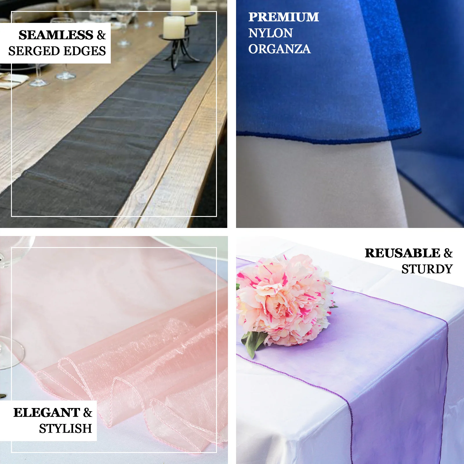 10 Pack Yellow Sheer Organza Table Runners - 14"x108" - Image 4