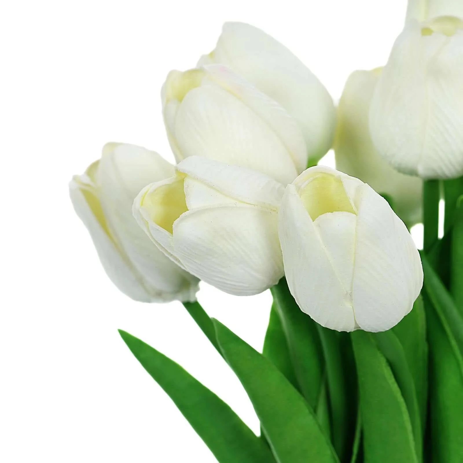 10 Stems White Real Touch Artificial Foam Tulip Flower Bouquets 13" - Image 8