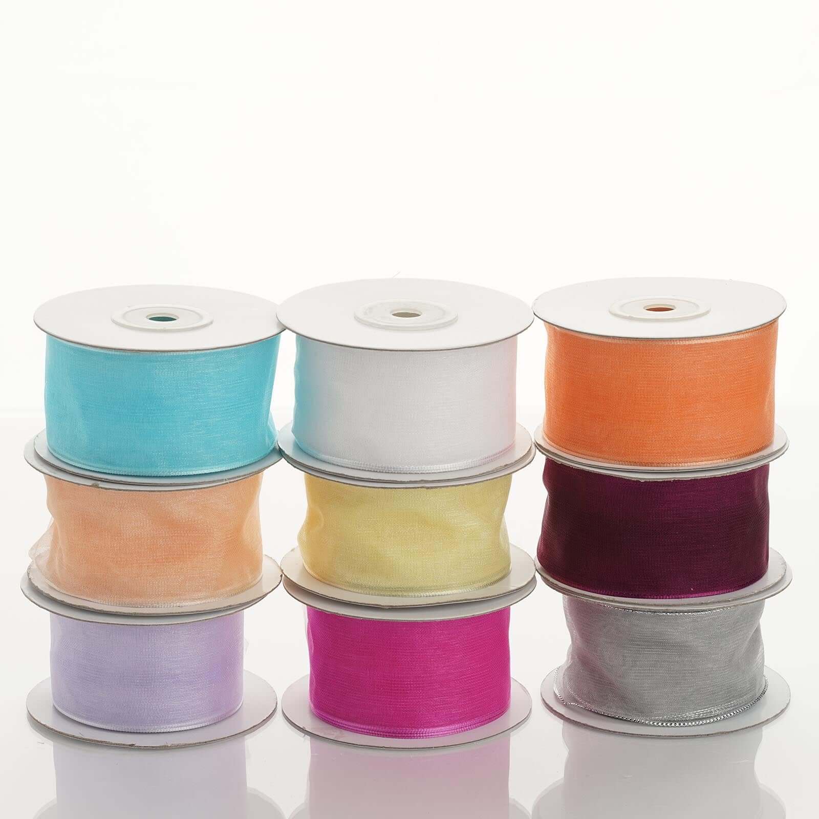 White Sheer Organza Wired Edge Ribbon 10 Yards 1.5" - Image 6