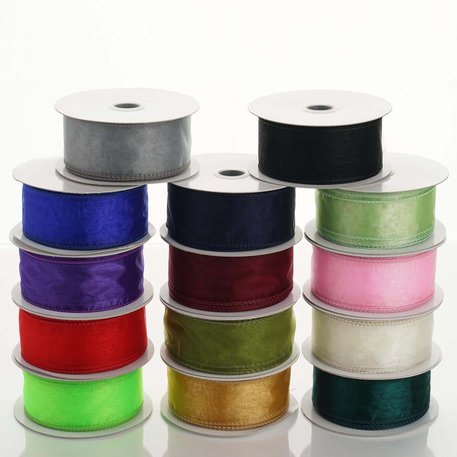 White Sheer Organza Wired Edge Ribbon 10 Yards 1.5" - Image 7