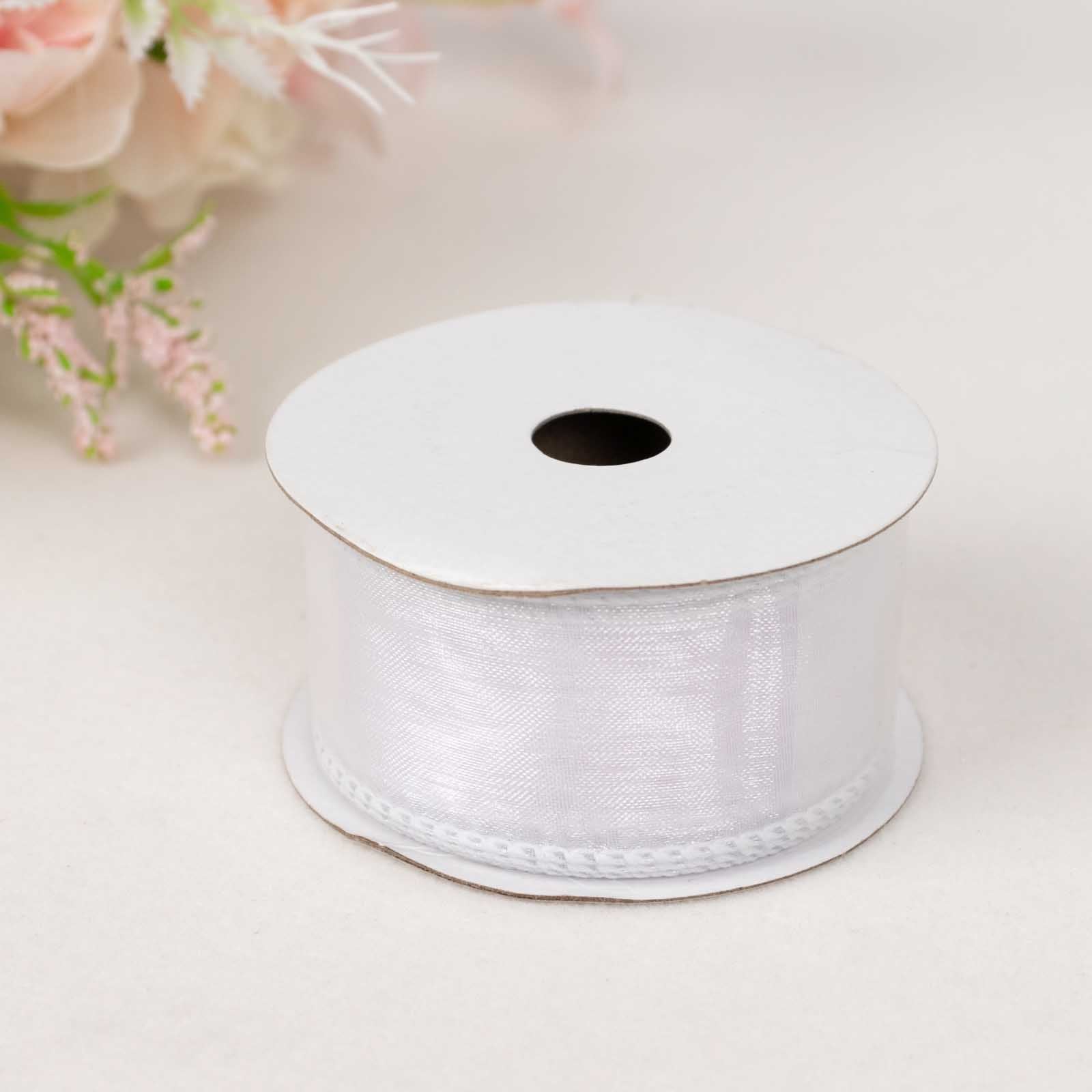 White Sheer Organza Wired Edge Ribbon 10 Yards 1.5" - Image 8