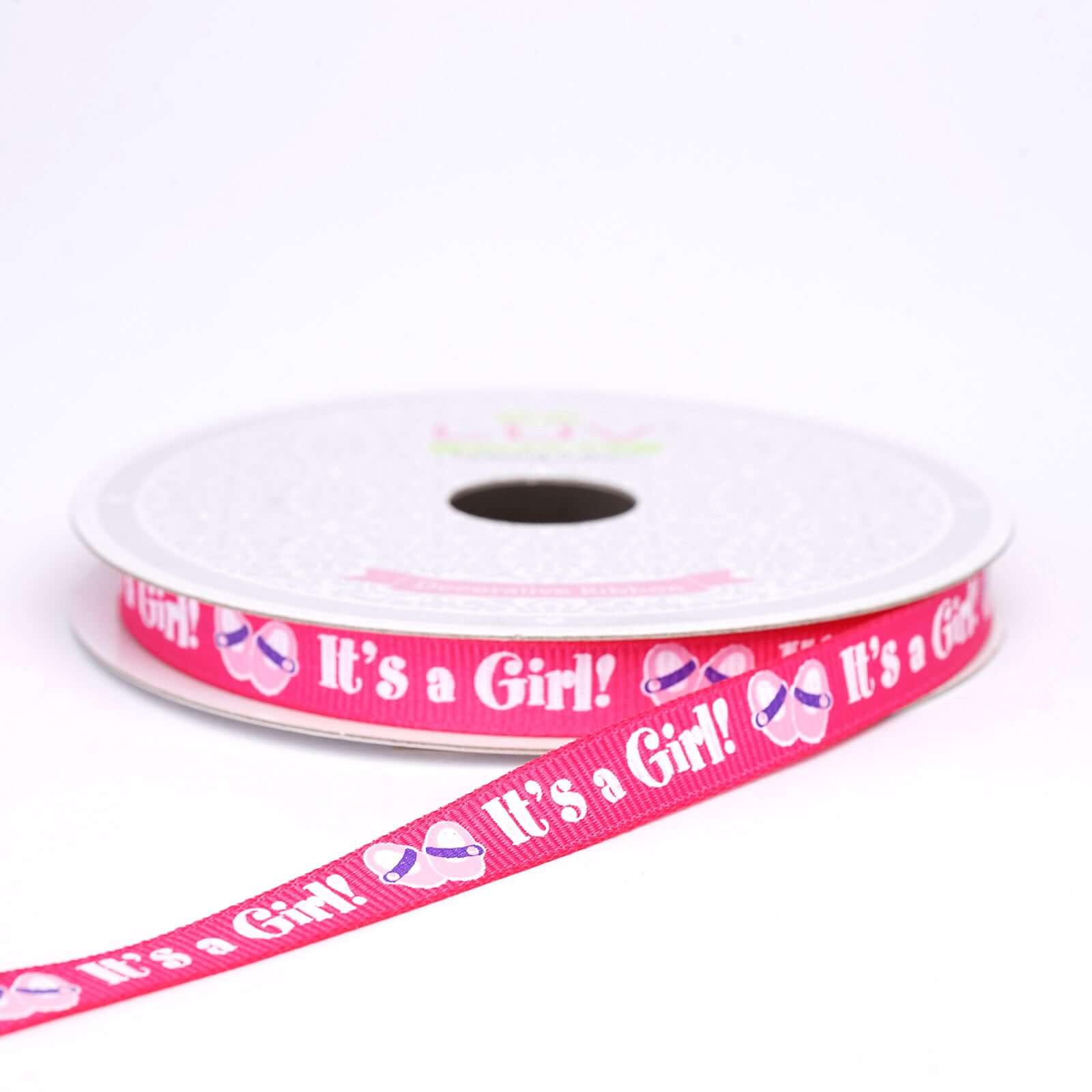 Pink Printed Grosgrain Ribbon 10 Yards 3/8" - Image 2