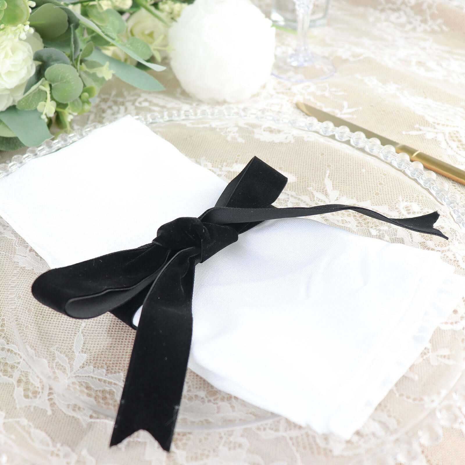 Black Velvet Single Faced Ribbon Spool, DIY Craft Supplies, Velvet and Nylon Ribbon Roll 10 Yards 1" - Image 13