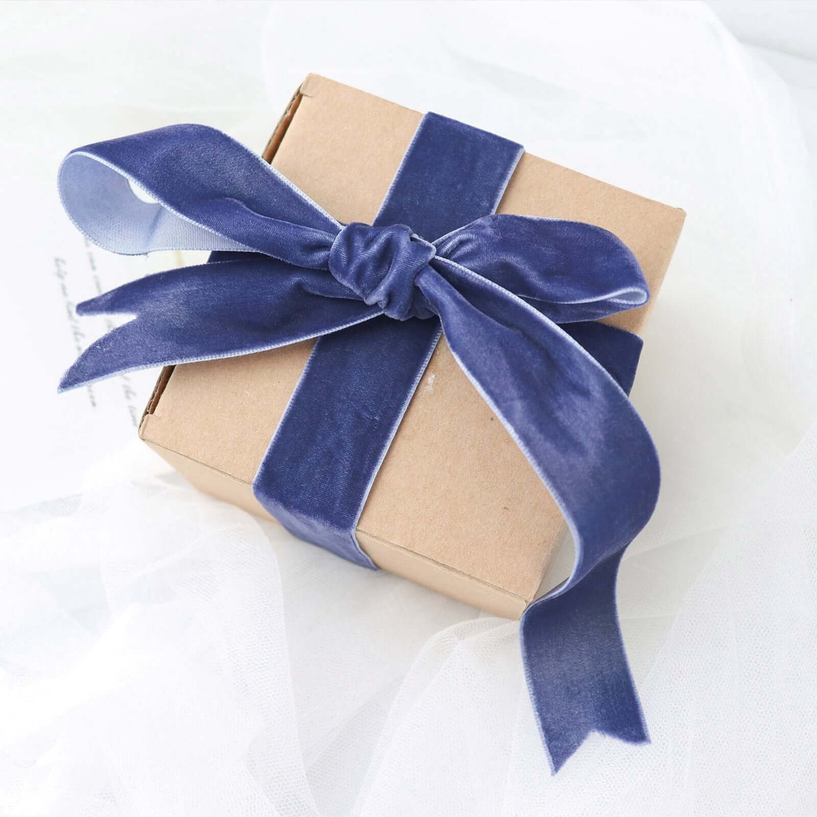 Navy Blue Velvet Single Faced Ribbon Spool, DIY Craft Supplies, Velvet and Nylon Ribbon Roll 10 Yards 1" - Image 10