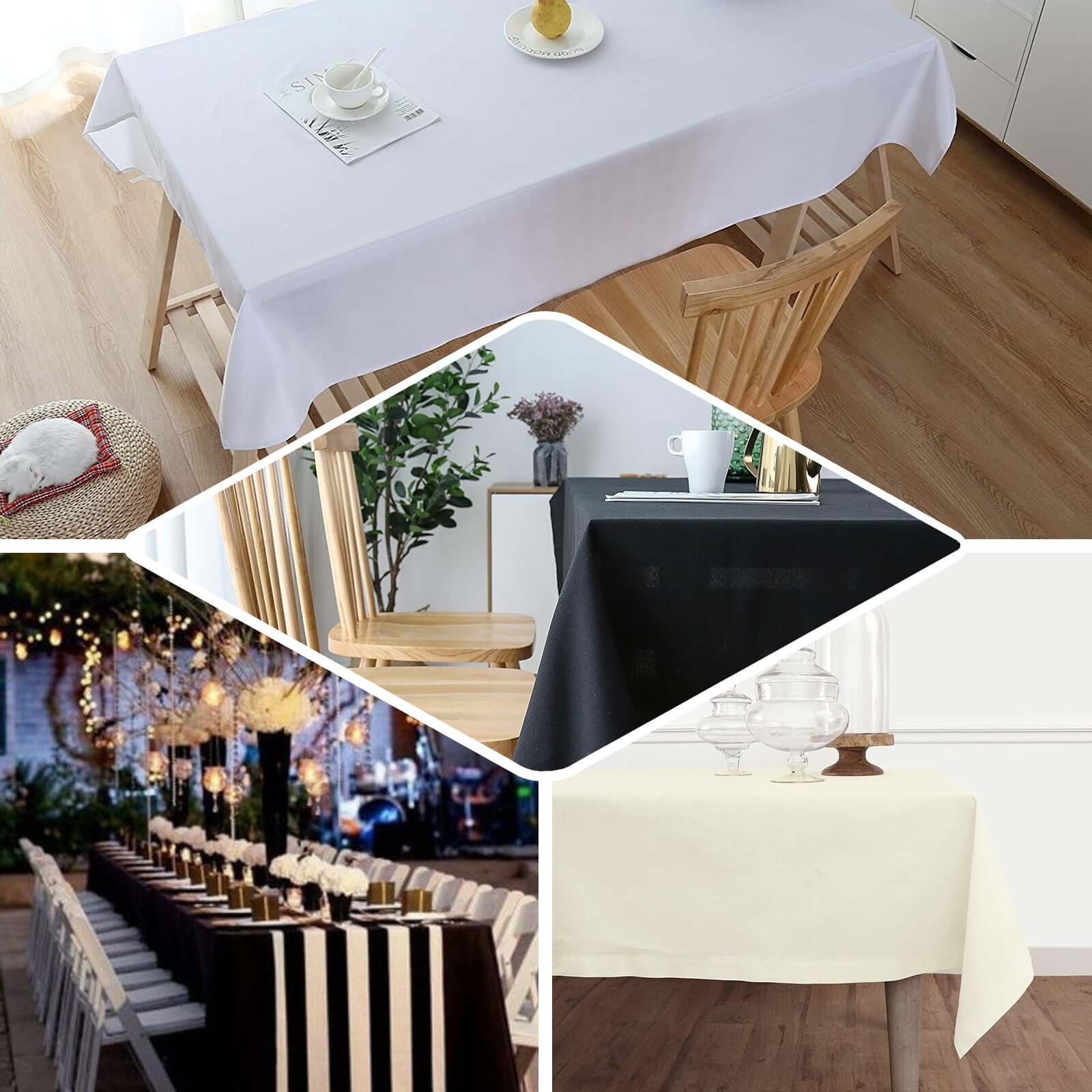 100% Cotton Rectangle Tablecloth 60"x102" White Linen - Soft & Breathable Table Cover - Image 5