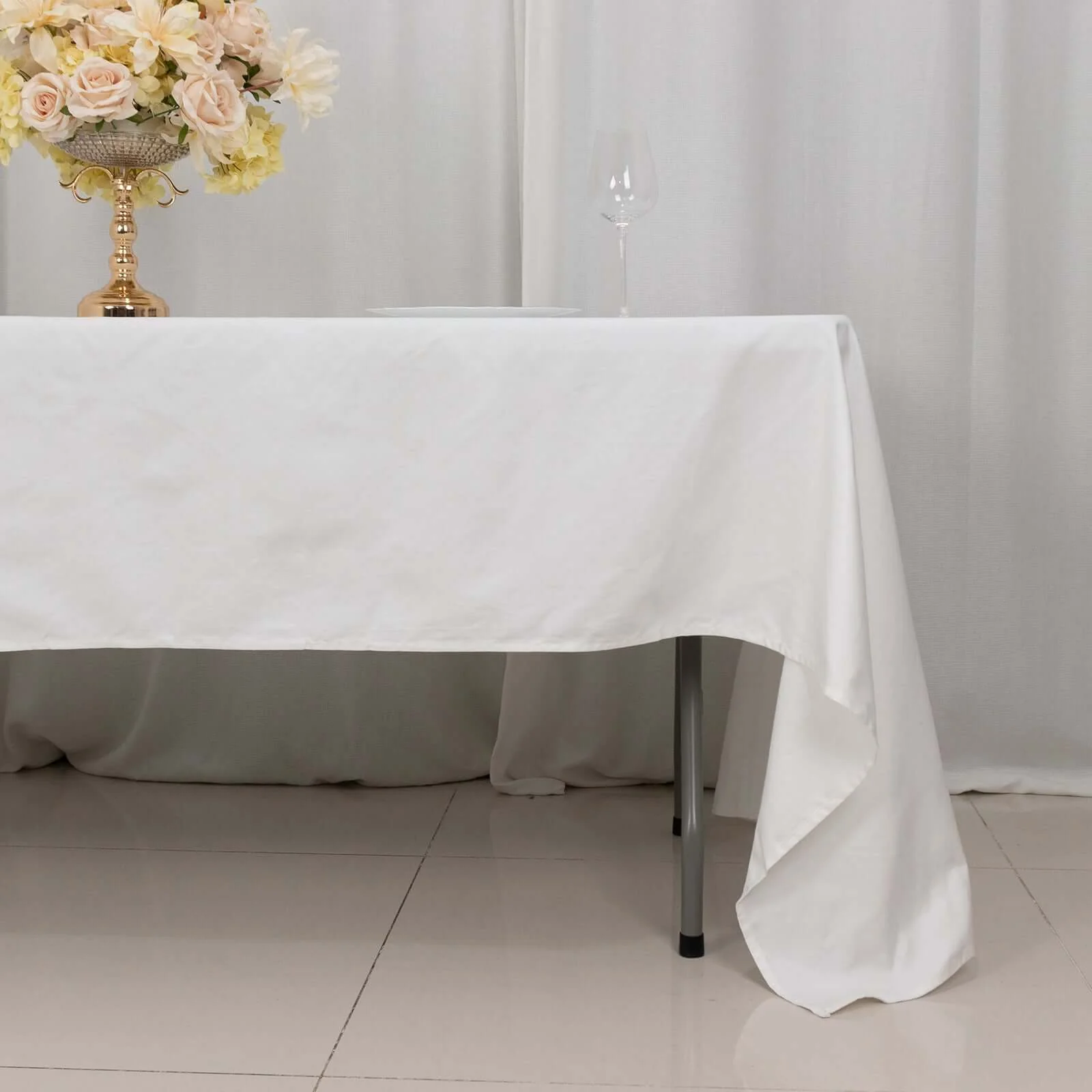 100% Cotton Rectangle Tablecloth 60"x126" White Linen - Soft & Breathable Table Cover for Stylish Tablescapes - Image 6