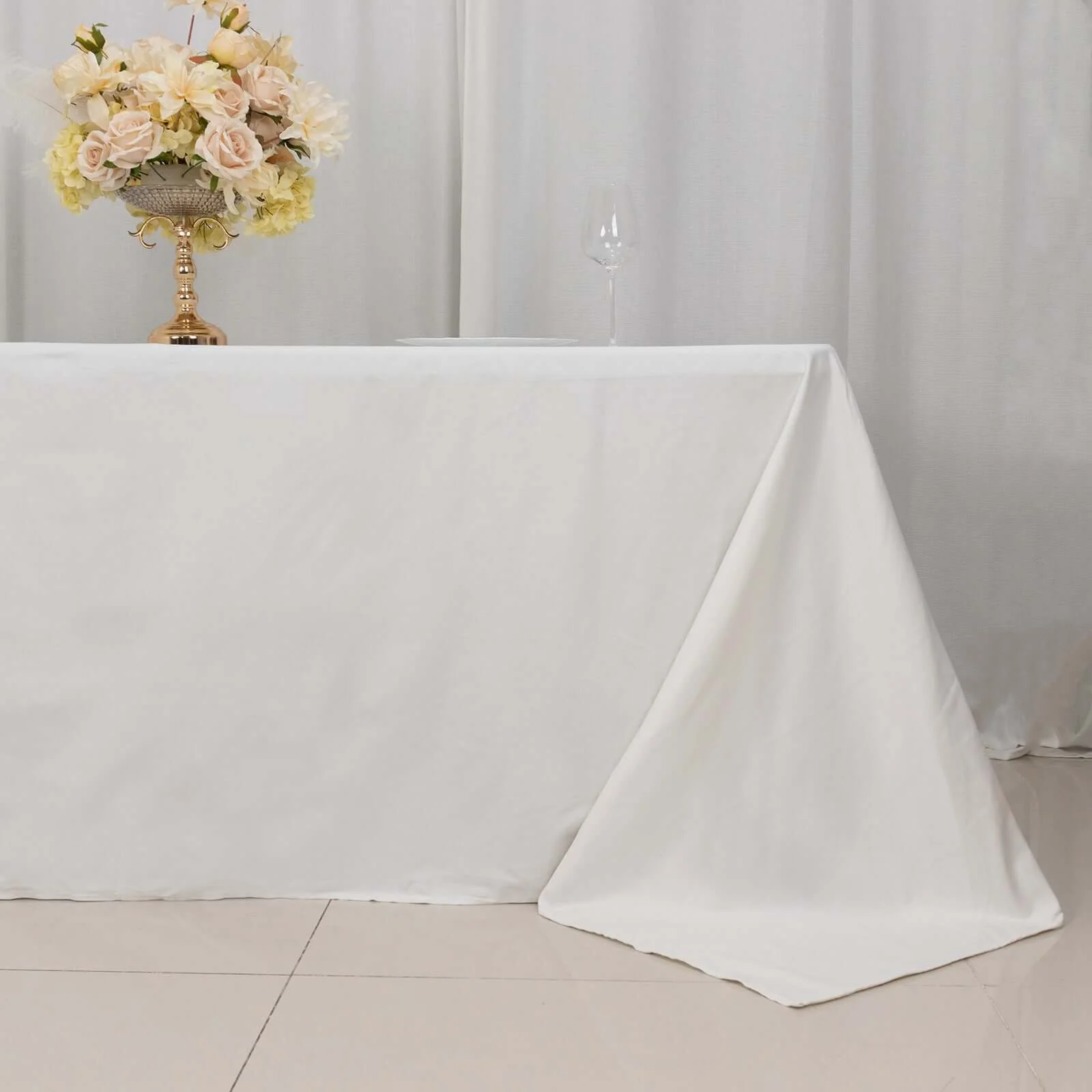 100% Cotton Rectangle Tablecloth 90"x132" White Linen - Soft & Breathable Seamless Table Cover - Image 6