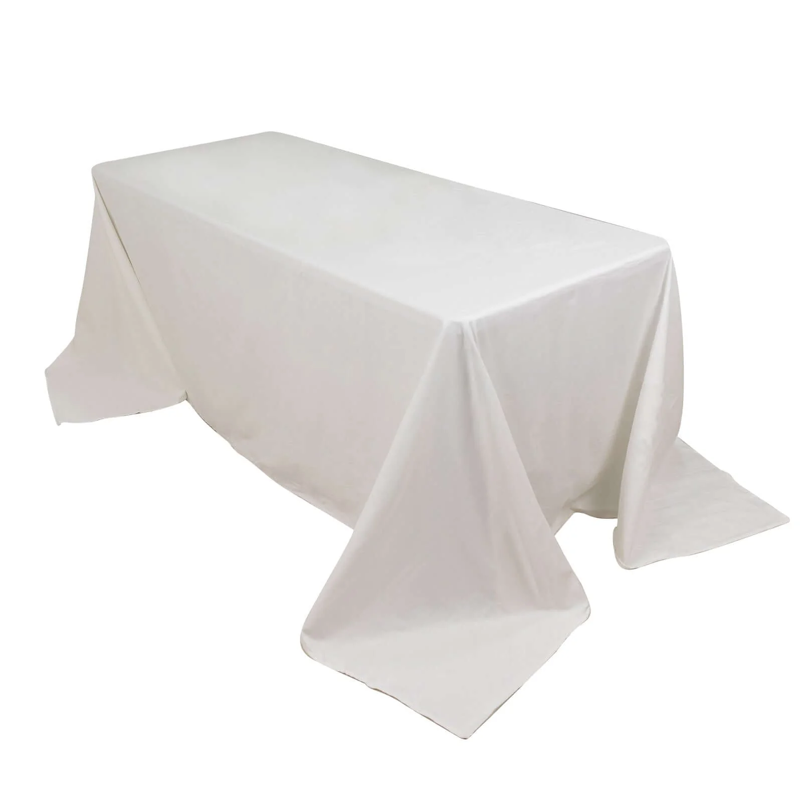 100% Cotton Rectangle Tablecloth 90"x132" White Linen - Soft & Breathable Seamless Table Cover - Image 7