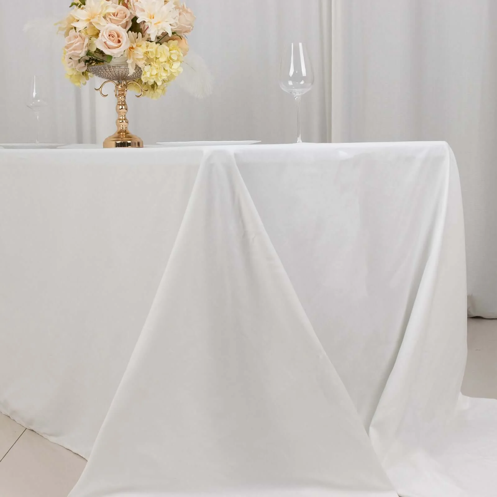 100% Cotton Rectangle Tablecloth 90"x156" White Linen - Soft & Breathable Seamless Table Cover for Stylish Tablescapes - Image 6