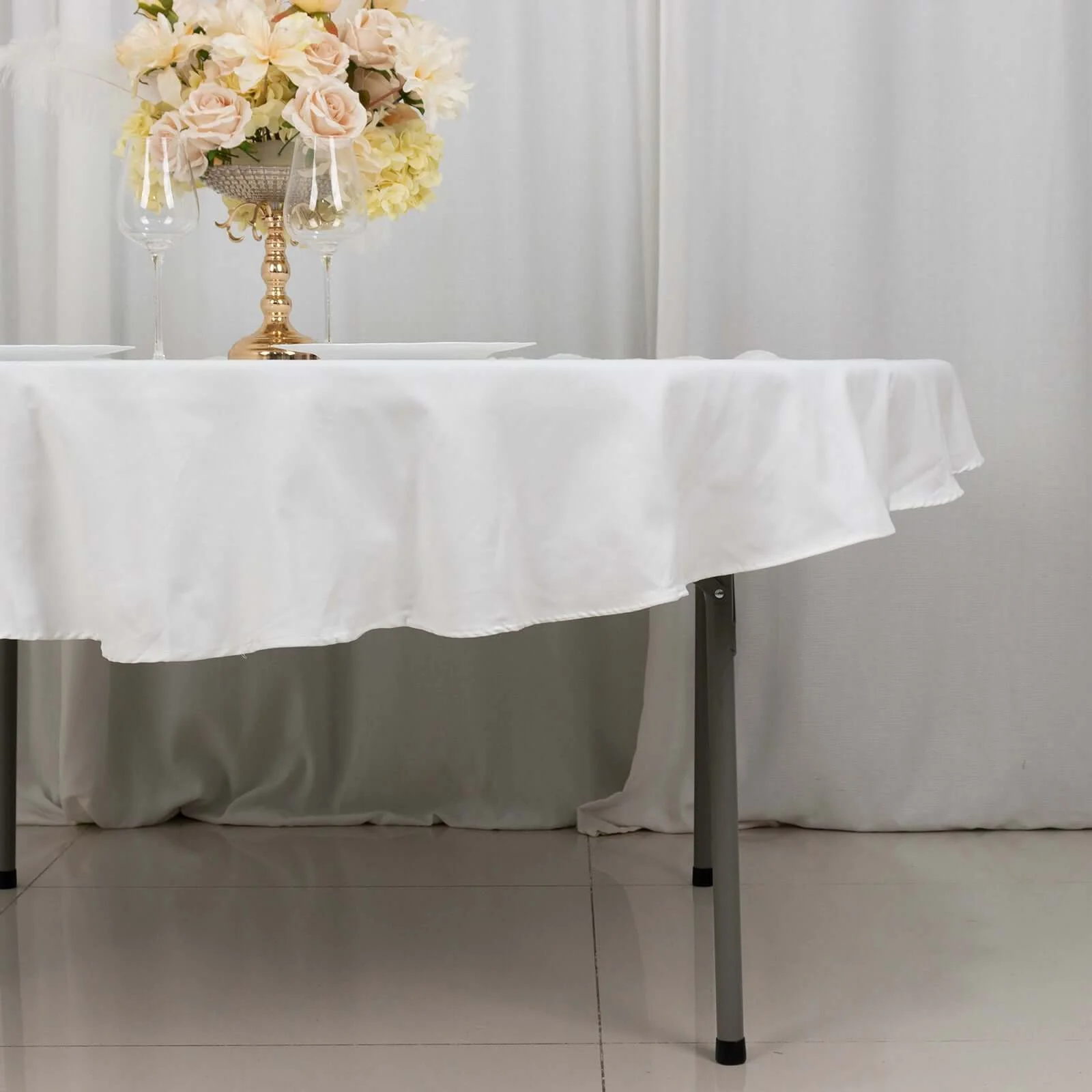 100% Cotton Round Tablecloth 70" White Linen - Soft & Breathable Table Cover for Stylish Tablescapes - Image 2
