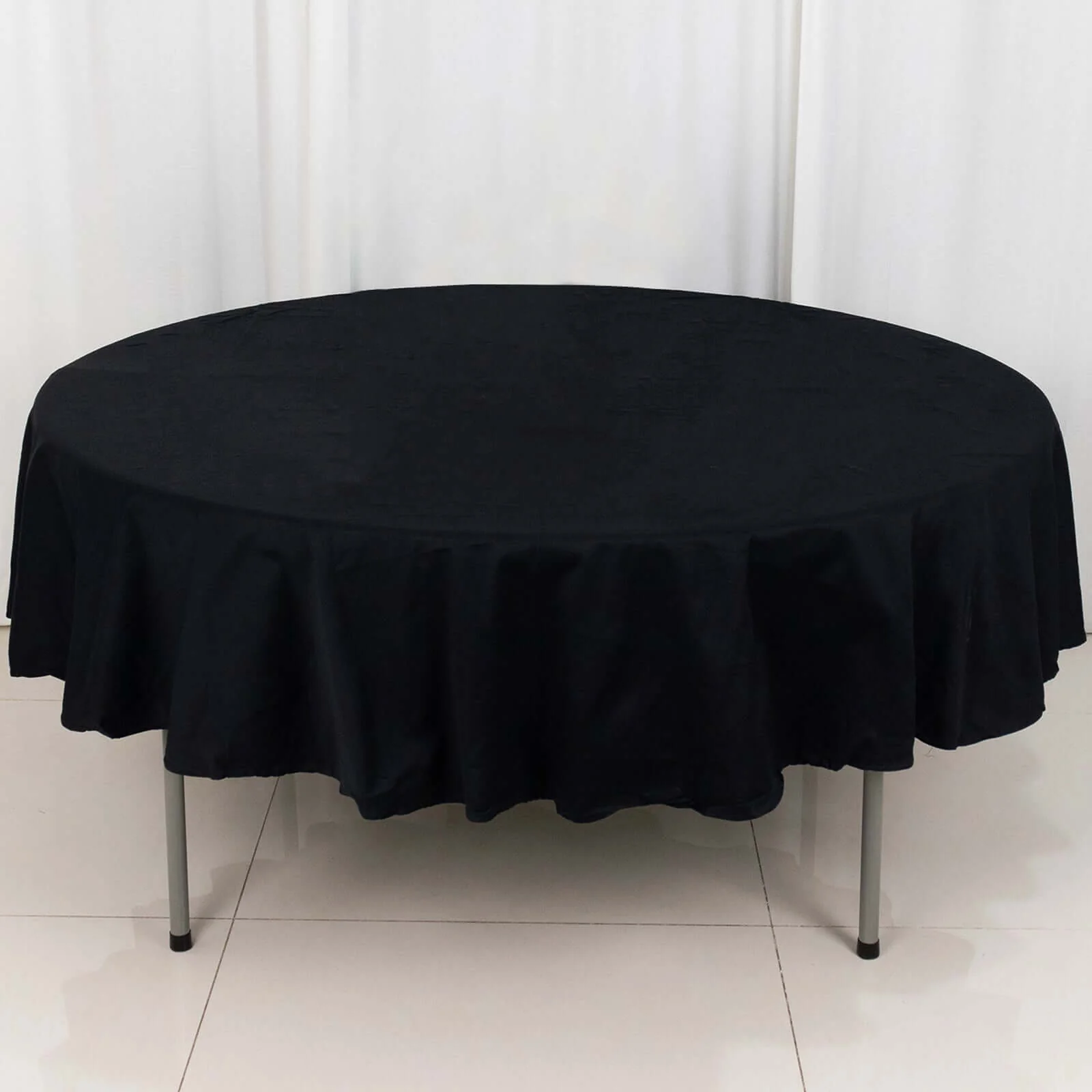 100% Cotton Round Tablecloth 90" Black Linen - Soft & Breathable Table Cover for Stylish Tablescapes