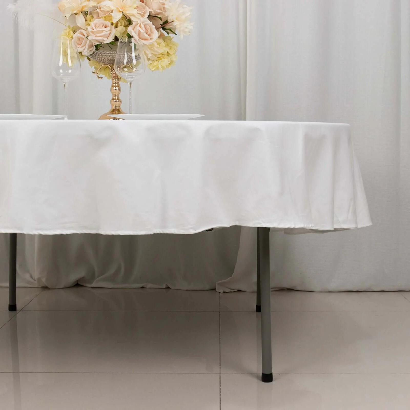 100% Cotton Round Tablecloth 90" White Linen - Soft & Breathable Table Cover for Stylish Tablescapes - Image 2