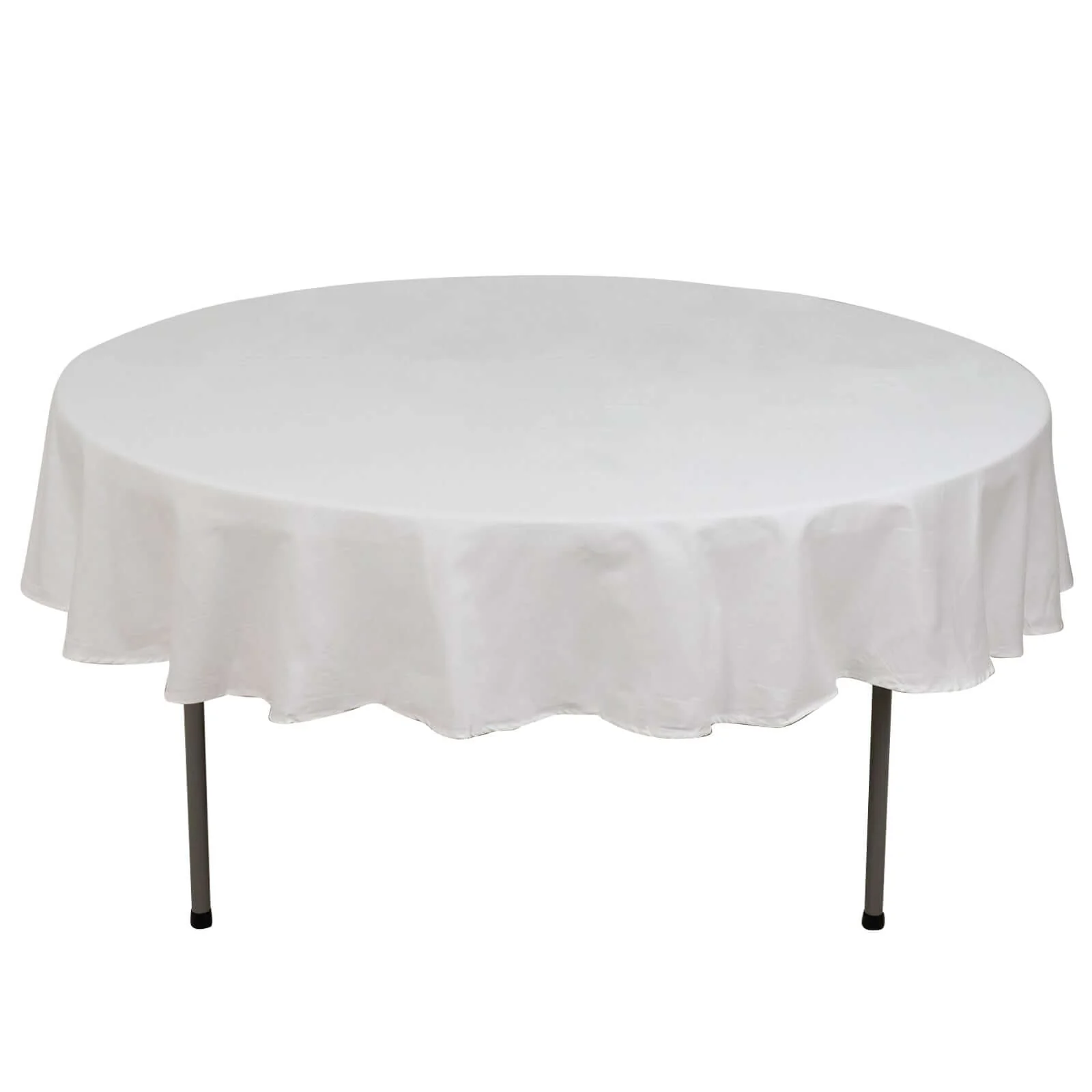 100% Cotton Round Tablecloth 90" White Linen - Soft & Breathable Table Cover for Stylish Tablescapes - Image 7