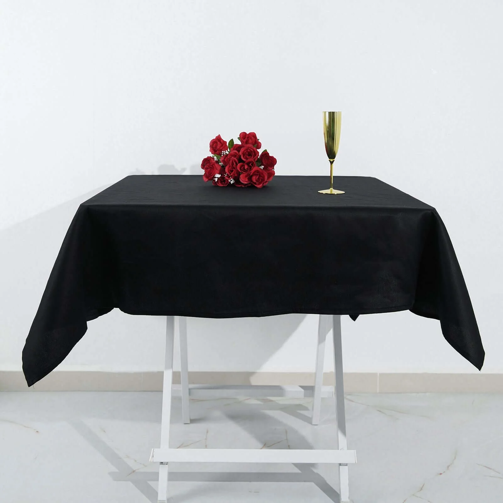 100% Cotton Square Tablecloth 54"x54" Black Linen - Soft & Breathable Table Cover - Image 10