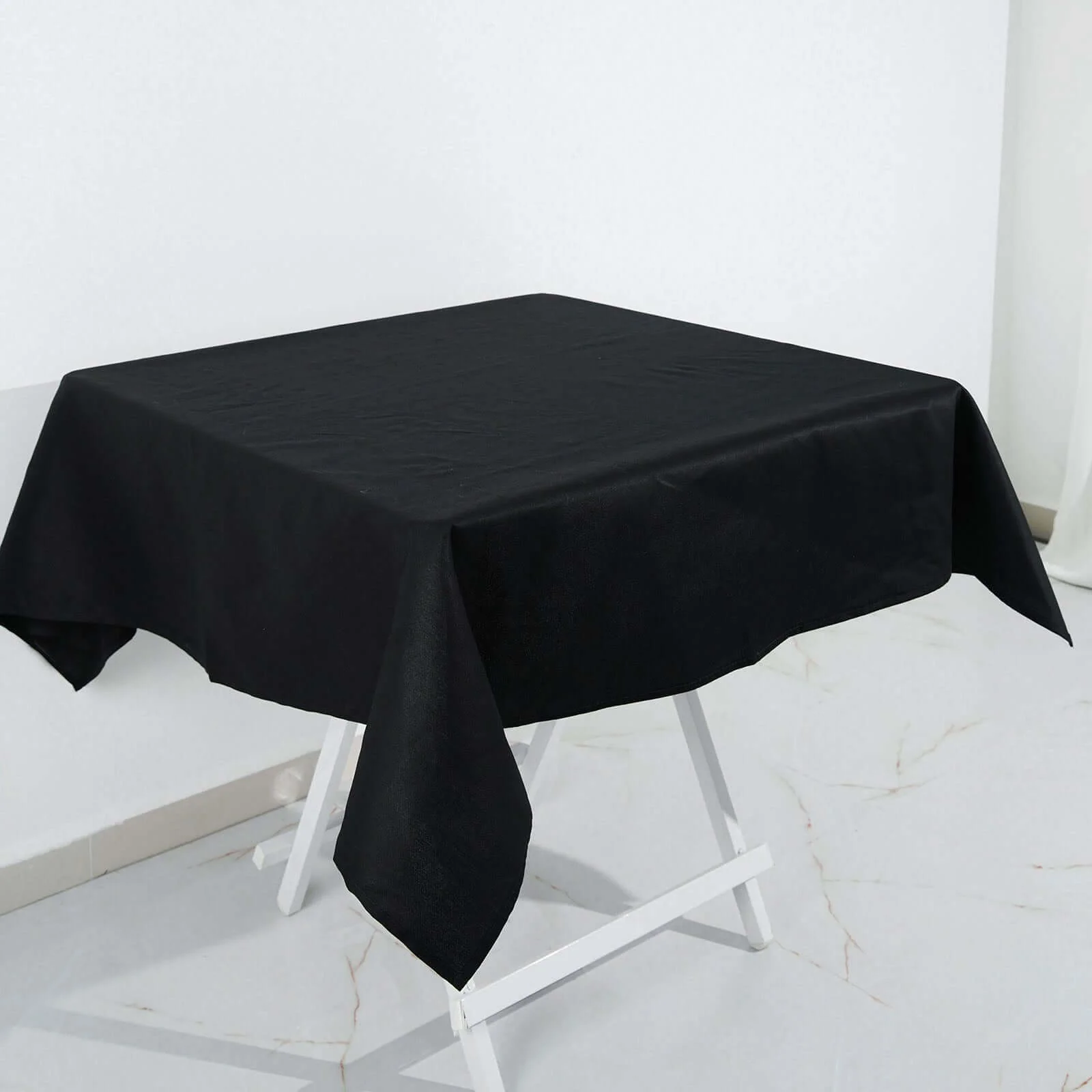 100% Cotton Square Tablecloth 54"x54" Black Linen - Soft & Breathable Table Cover - Image 4