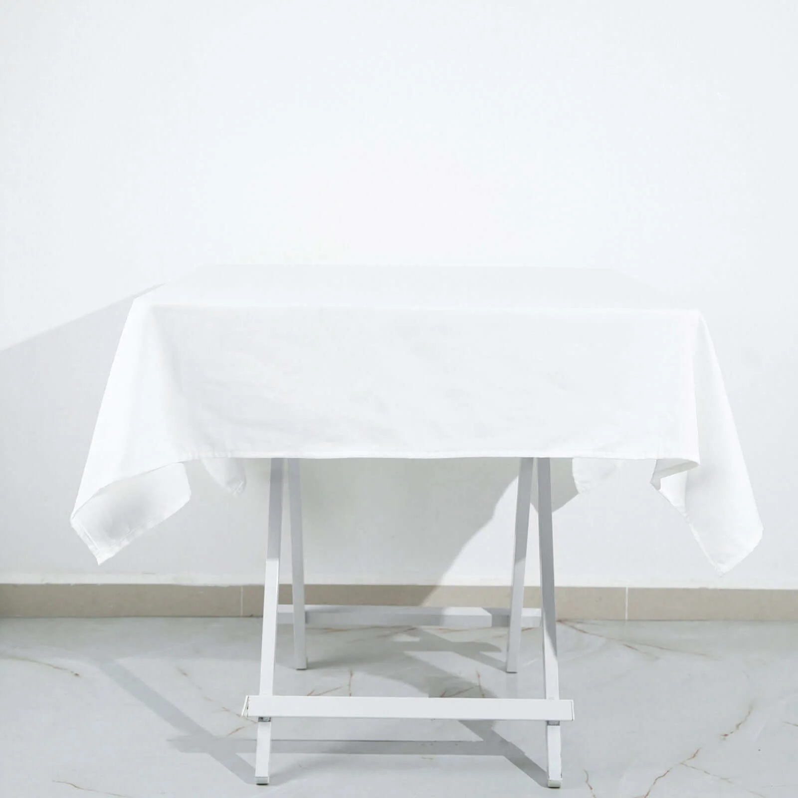 100% Cotton Square Tablecloth 54"x54" White Linen - Soft & Breathable Table Cover for Stylish Tablescapes
