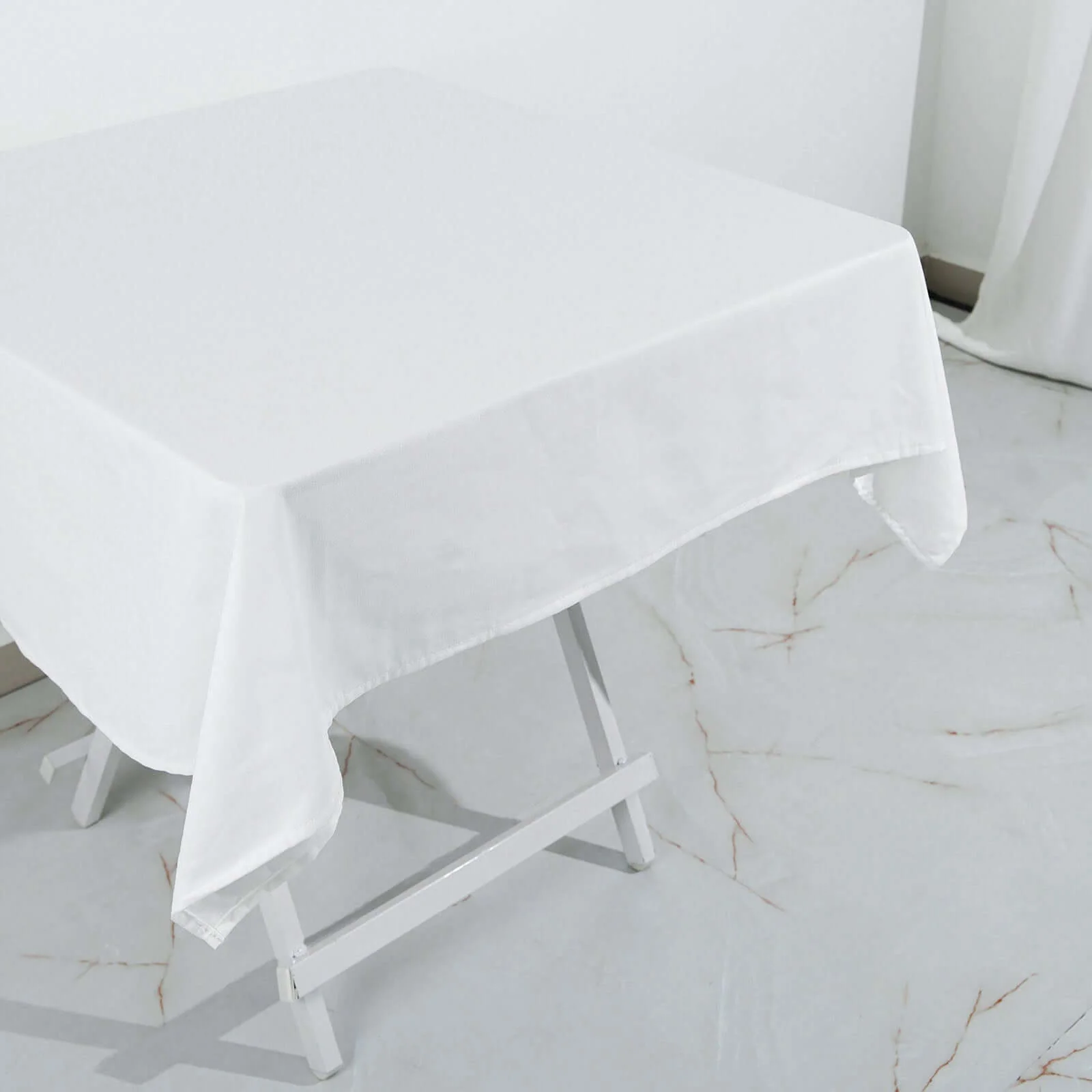 100% Cotton Square Tablecloth 54"x54" White Linen - Soft & Breathable Table Cover for Stylish Tablescapes - Image 8