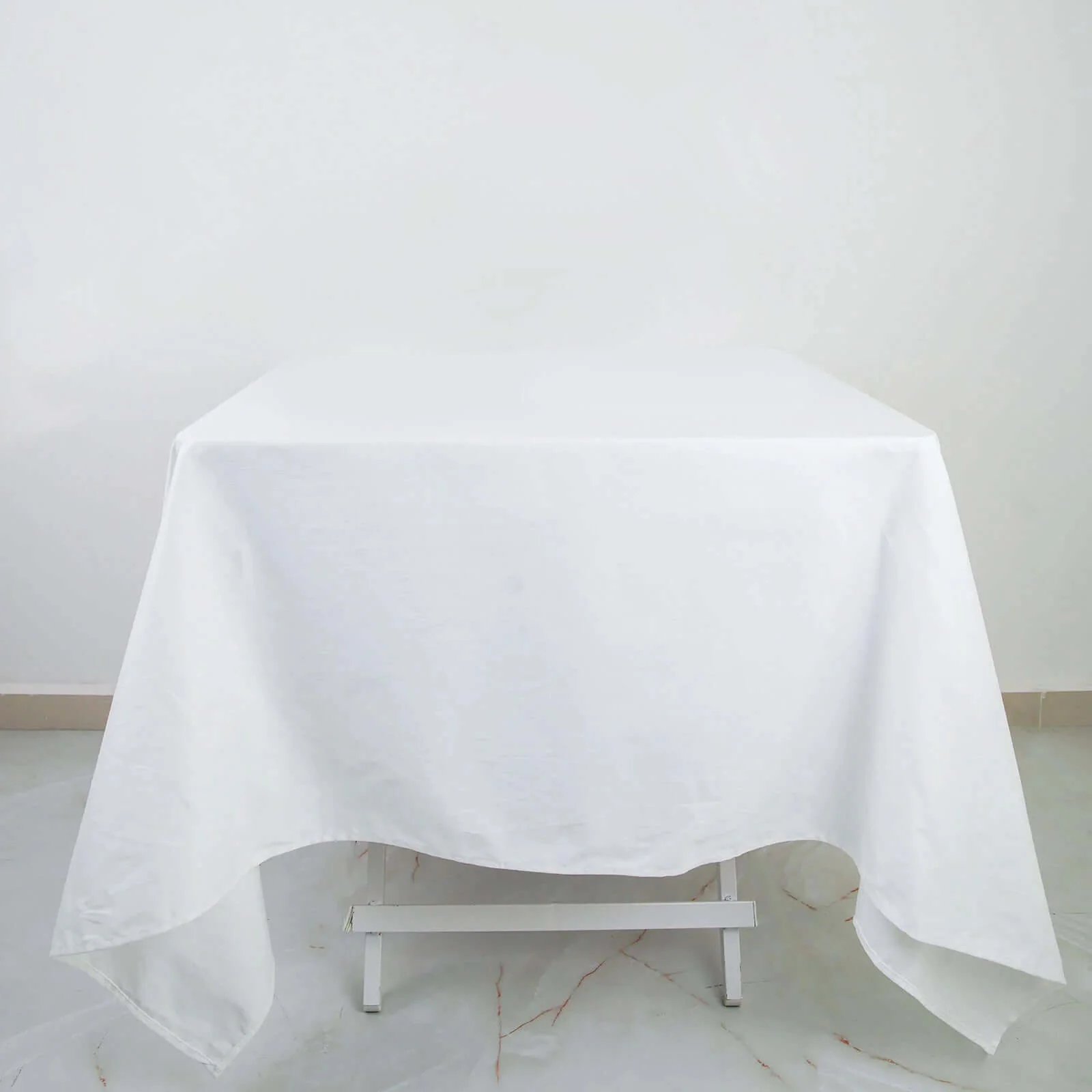 100% Cotton Square Tablecloth 70"x70" White Linen - Soft & Breathable Table Topper