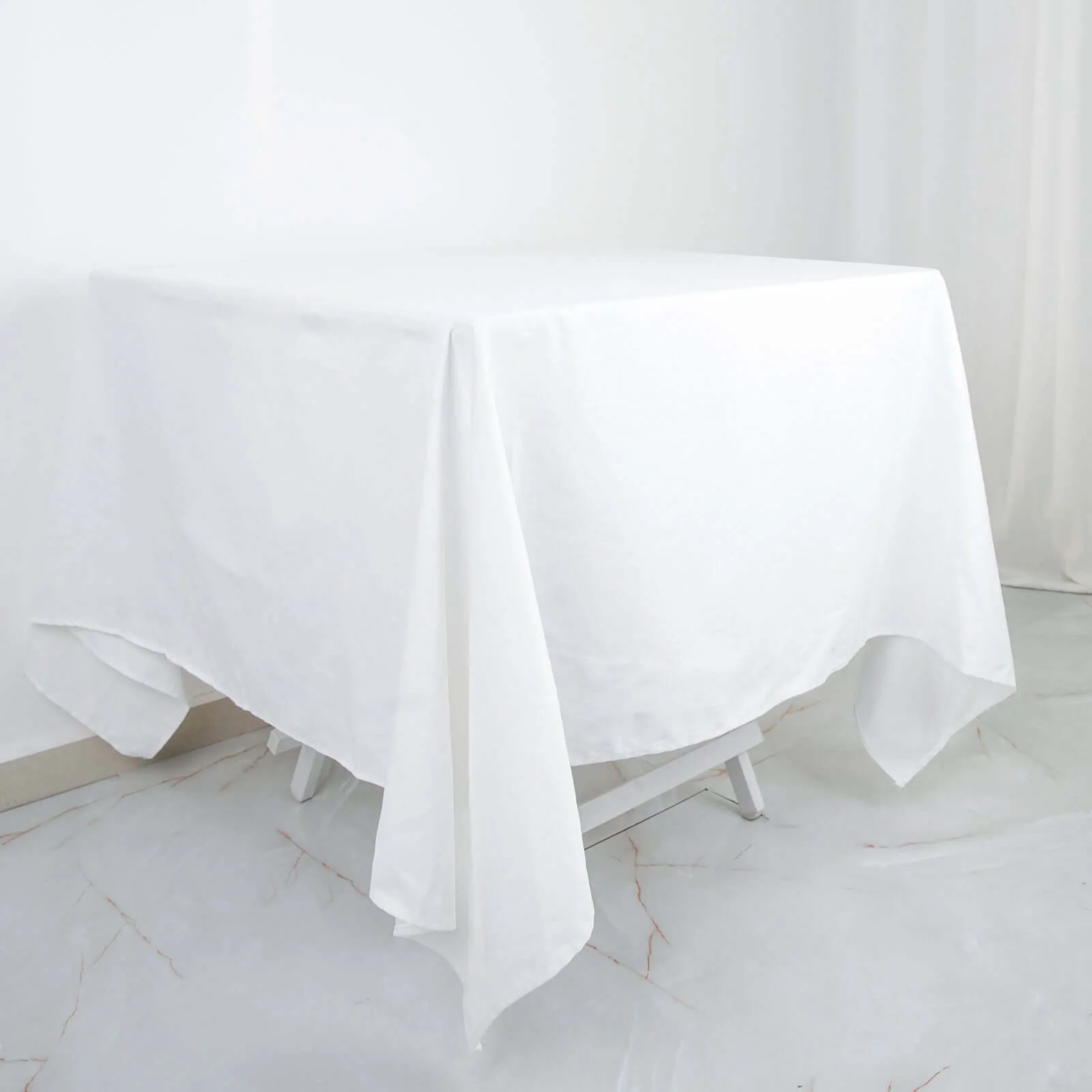 100% Cotton Square Tablecloth 70"x70" White Linen - Soft & Breathable Table Topper - Image 2