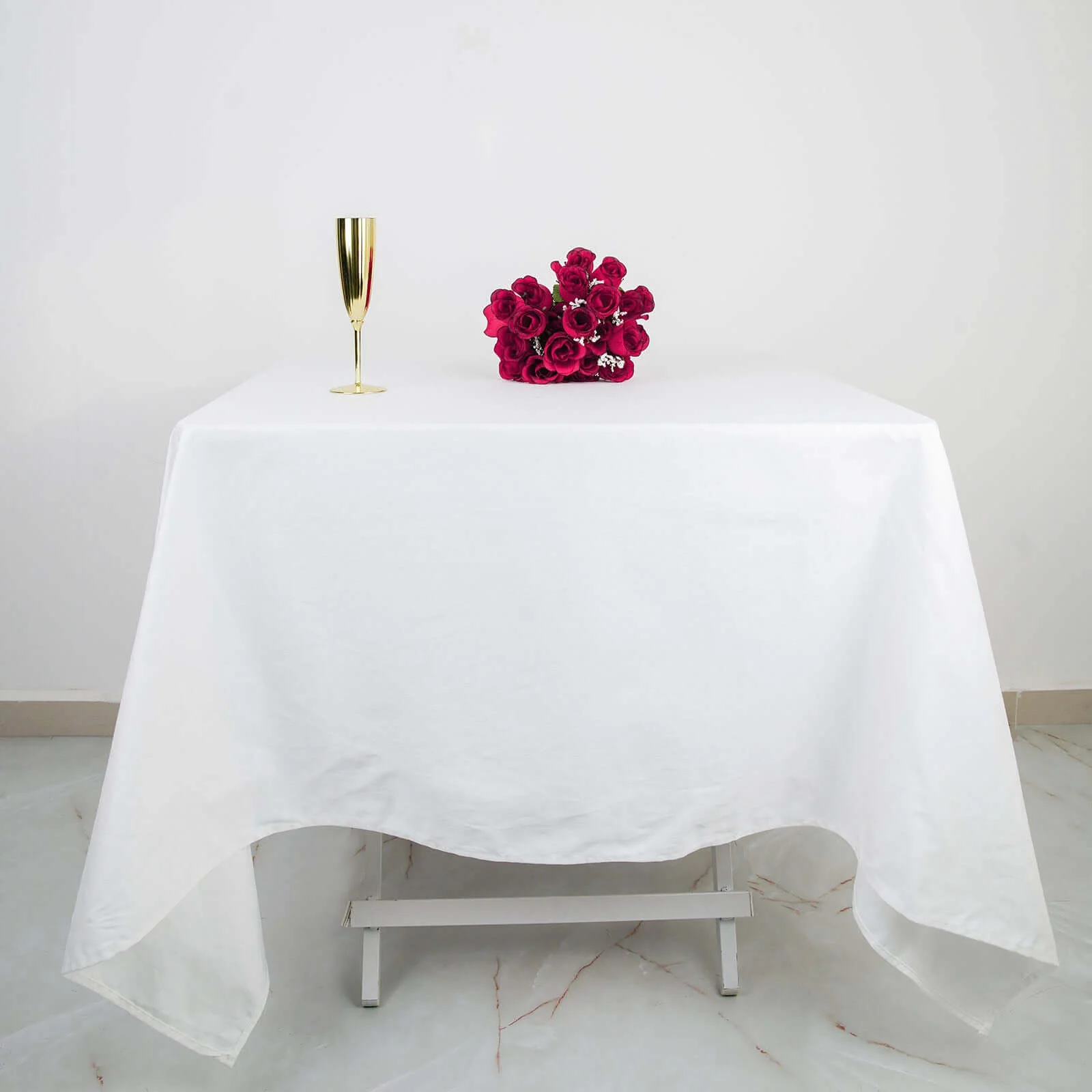 100% Cotton Square Tablecloth 70"x70" White Linen - Soft & Breathable Table Topper - Image 3
