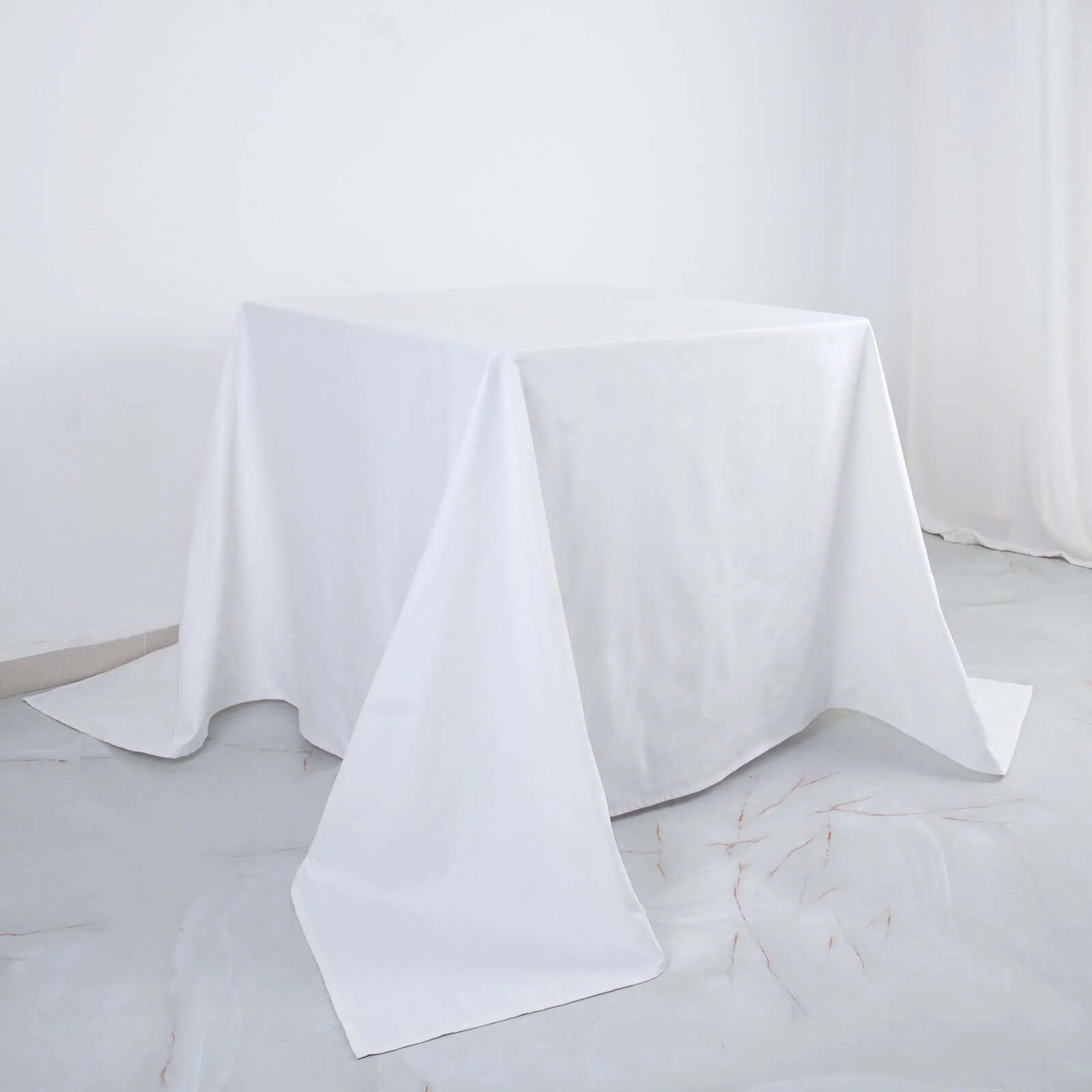 100% Cotton Square Tablecloth 90"x90" White Linen - Soft & Breathable Table Cover for Stylish Tablescapes