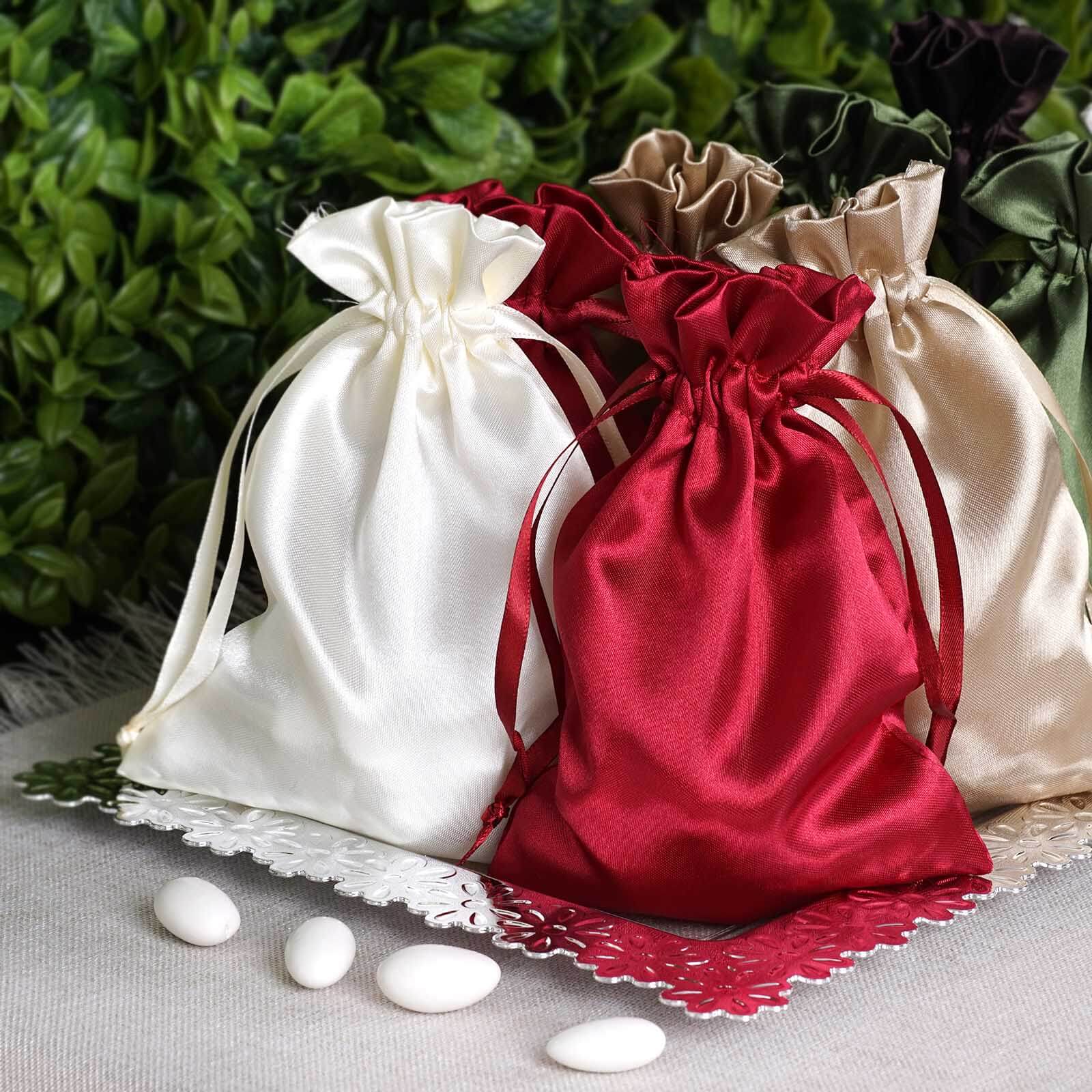 100 Pack Personalized Satin Drawstring Wedding Favor Bags 3"x4" - Image 5