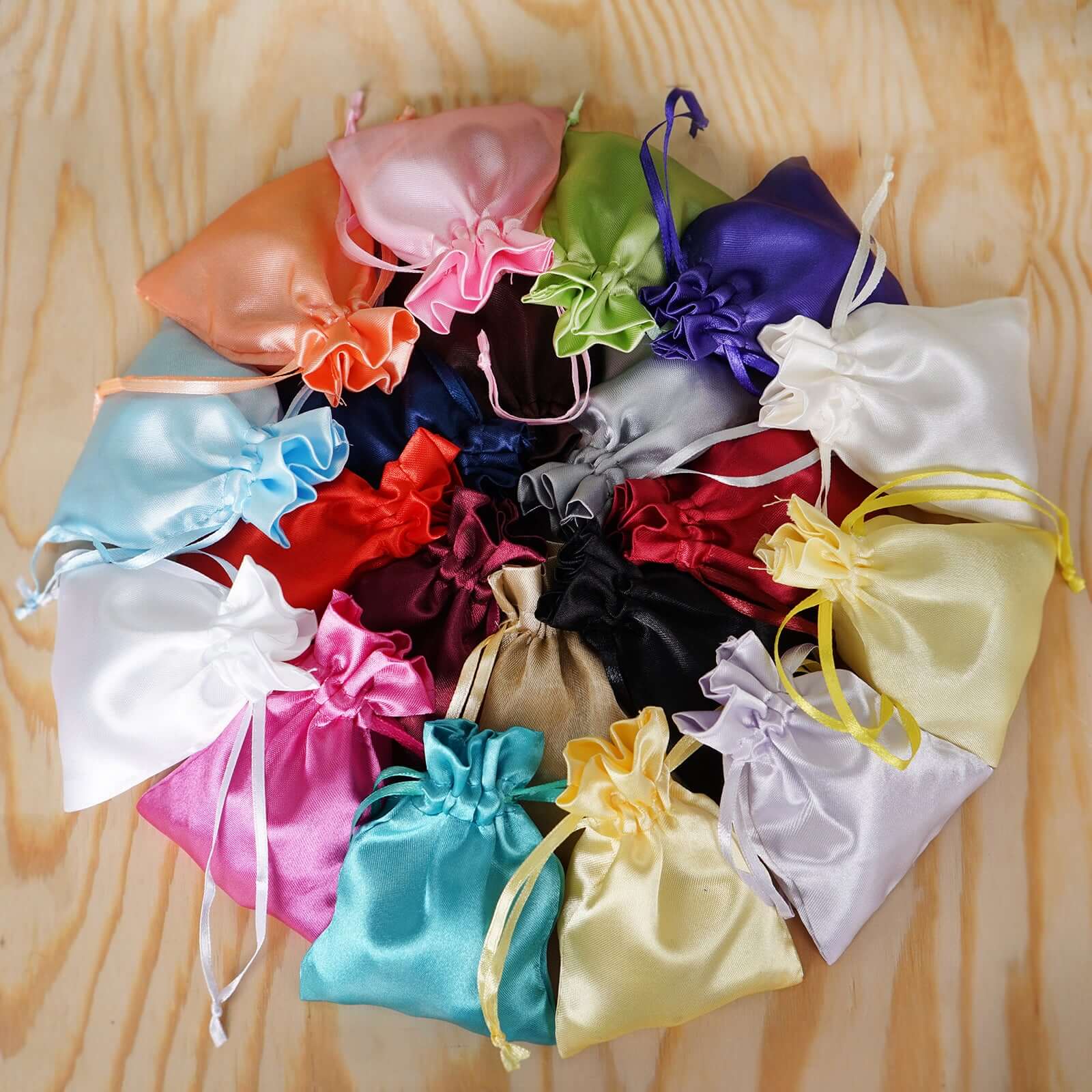 100 Pack Personalized Satin Drawstring Wedding Favor Bags 3"x4" - Image 7