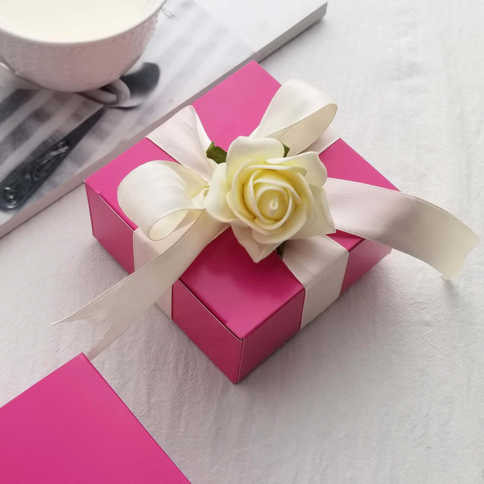 100 Pack Fuchsia Cake Cupcake Party Favor Gift Boxes, DIY 4"x4"x2" - Image 7
