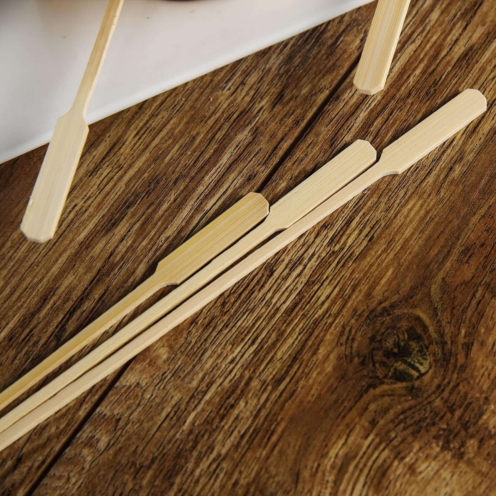 100-Pack Bamboo Skewers 10", Paddle Decorative Top Cocktail Sticks - Eco Friendly Party Picks - Image 2