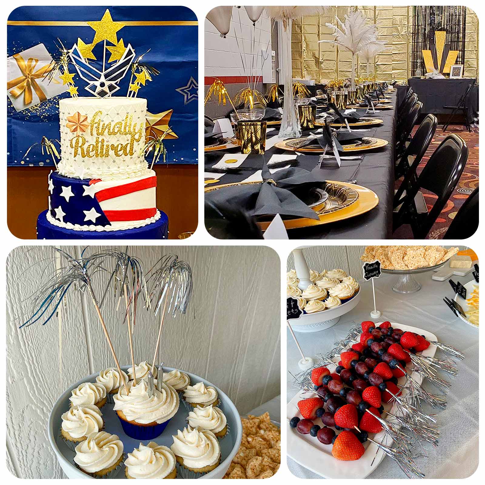 100-Pack Bamboo Skewers 9", Silver Firework Festive Foil Frills Cupcake Toppers - Cocktail Food Picks - Image 5