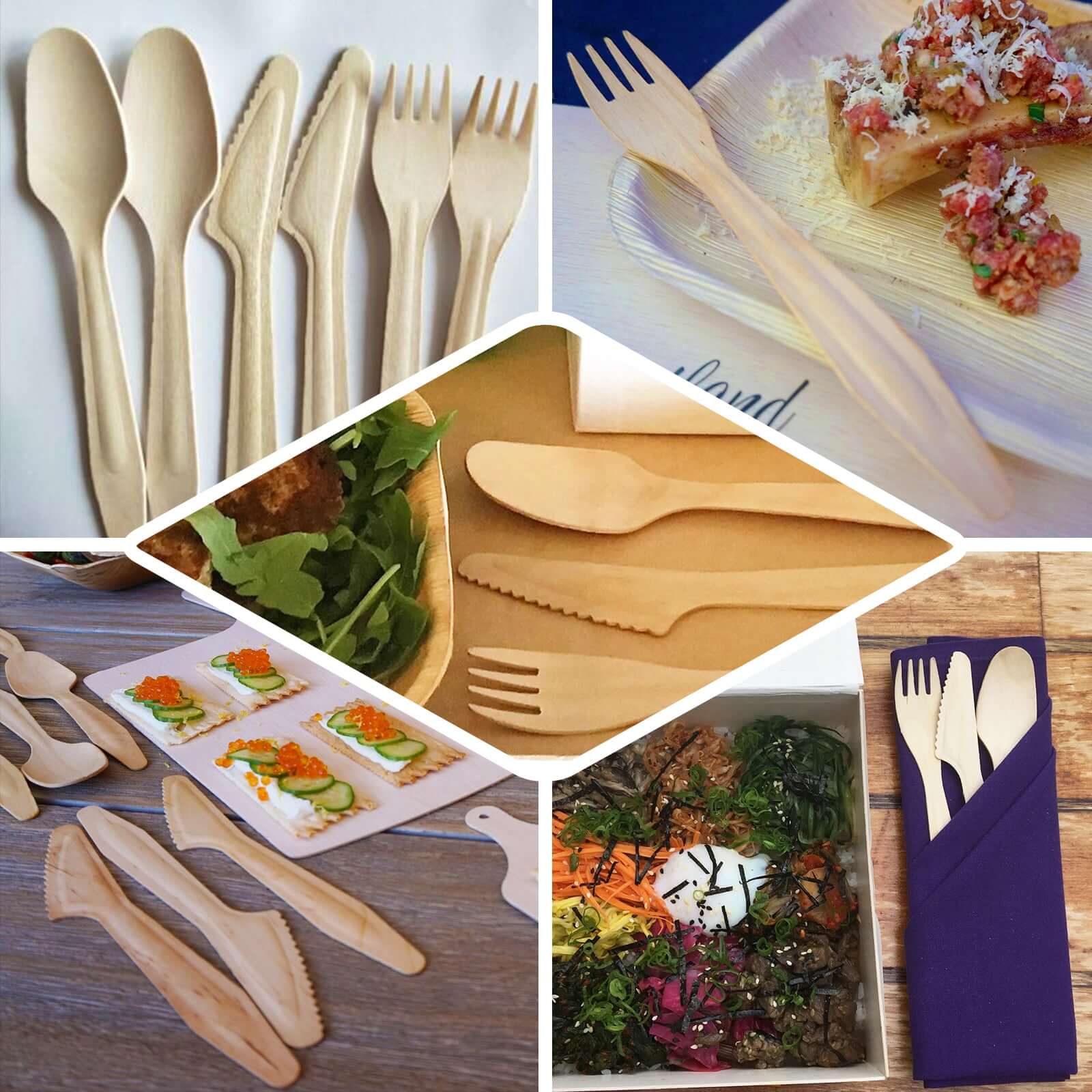 100-Pack Birchwood Forks 6" Natural - Eco Friendly Disposable Wooden Cutlery for BBQs, Picnics & Rustic-Themed Events - Image 5