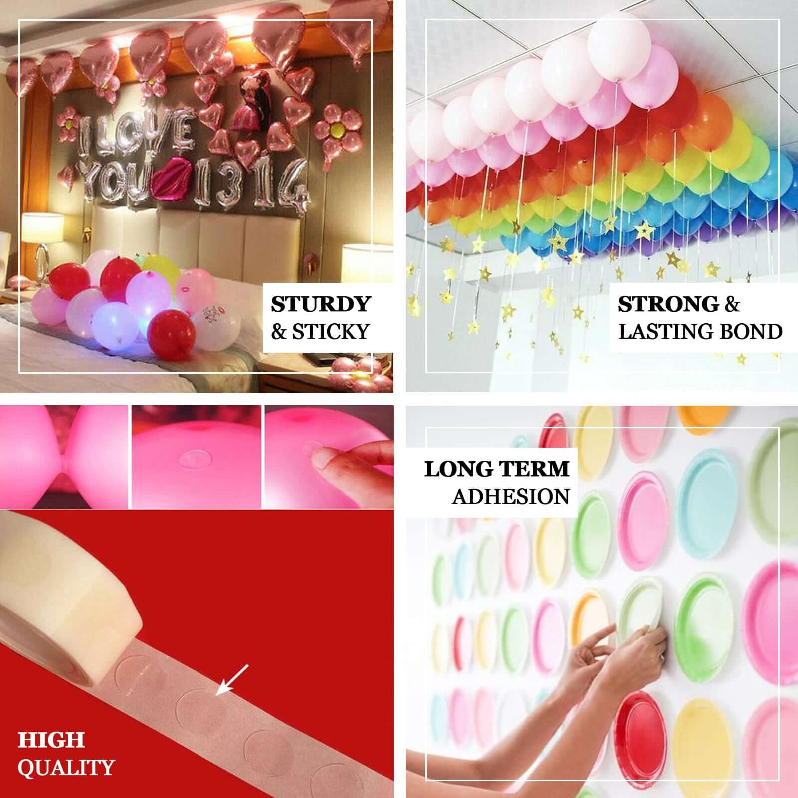 100 Pack Clear Removable Balloon Arch Glue Dots, Adhesive Points - Image 4