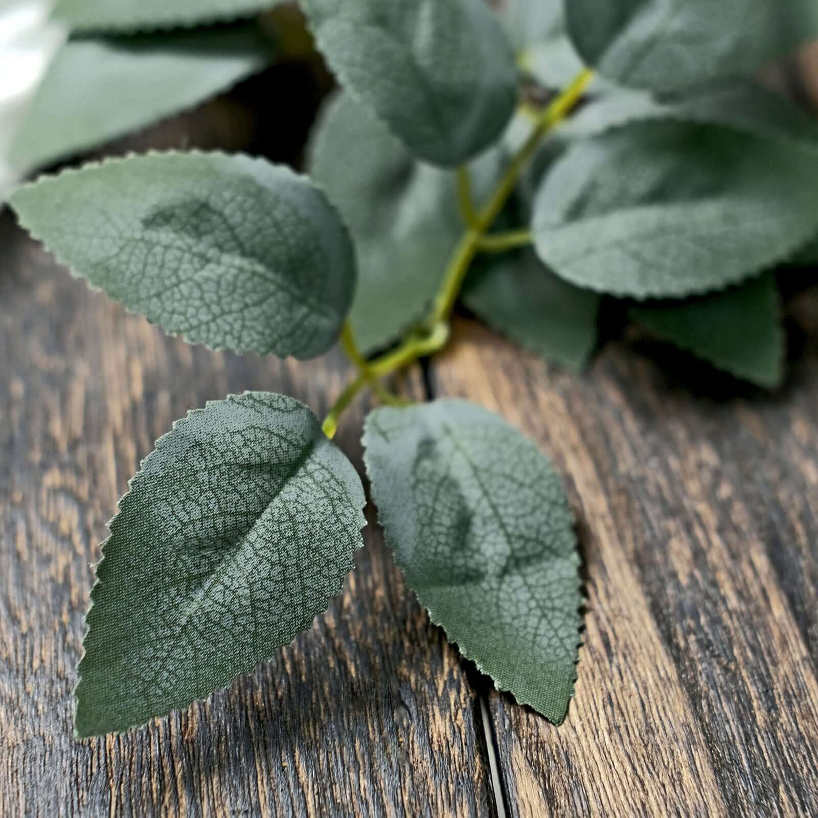 100 Pack Frosted Green Bulk Rose Leaves Artificial Greenery Fake Rose Flower Leaves for DIY Wreath Garlands - Image 7