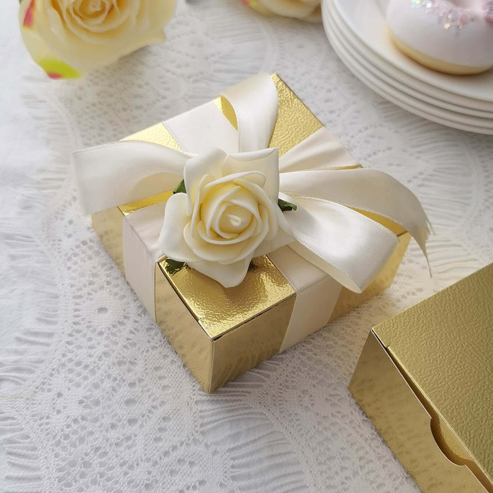 100 Pack Gold Cake Cupcake Party Favor Gift Boxes, DIY 4"x4"x2" - Image 7
