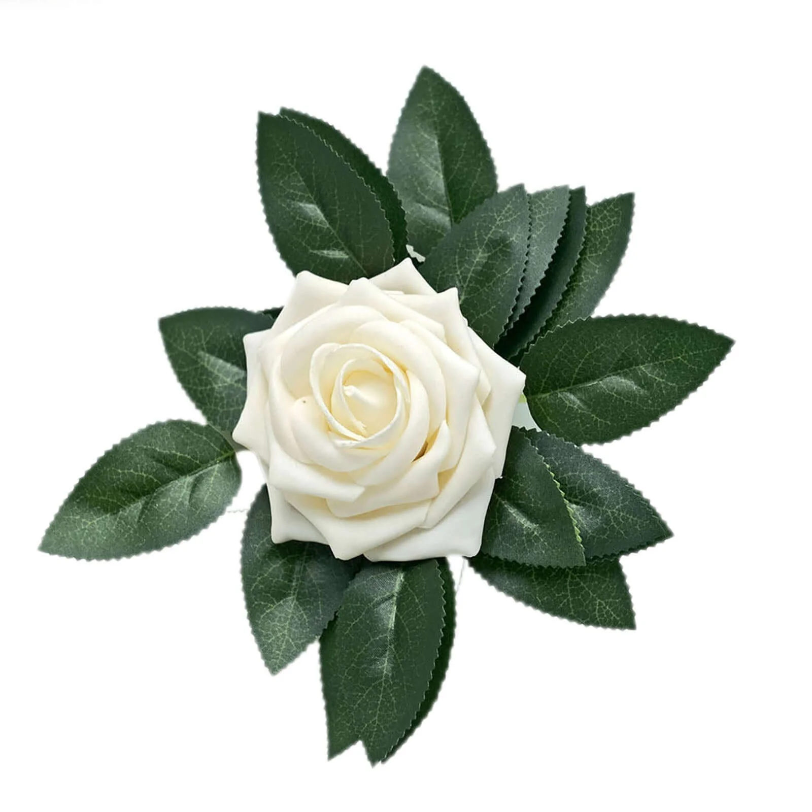 100 Pack Green Bulk Rose Leaves Artificial Greenery Fake Rose Flower Leaves for DIY Wreath Garlands - Image 6