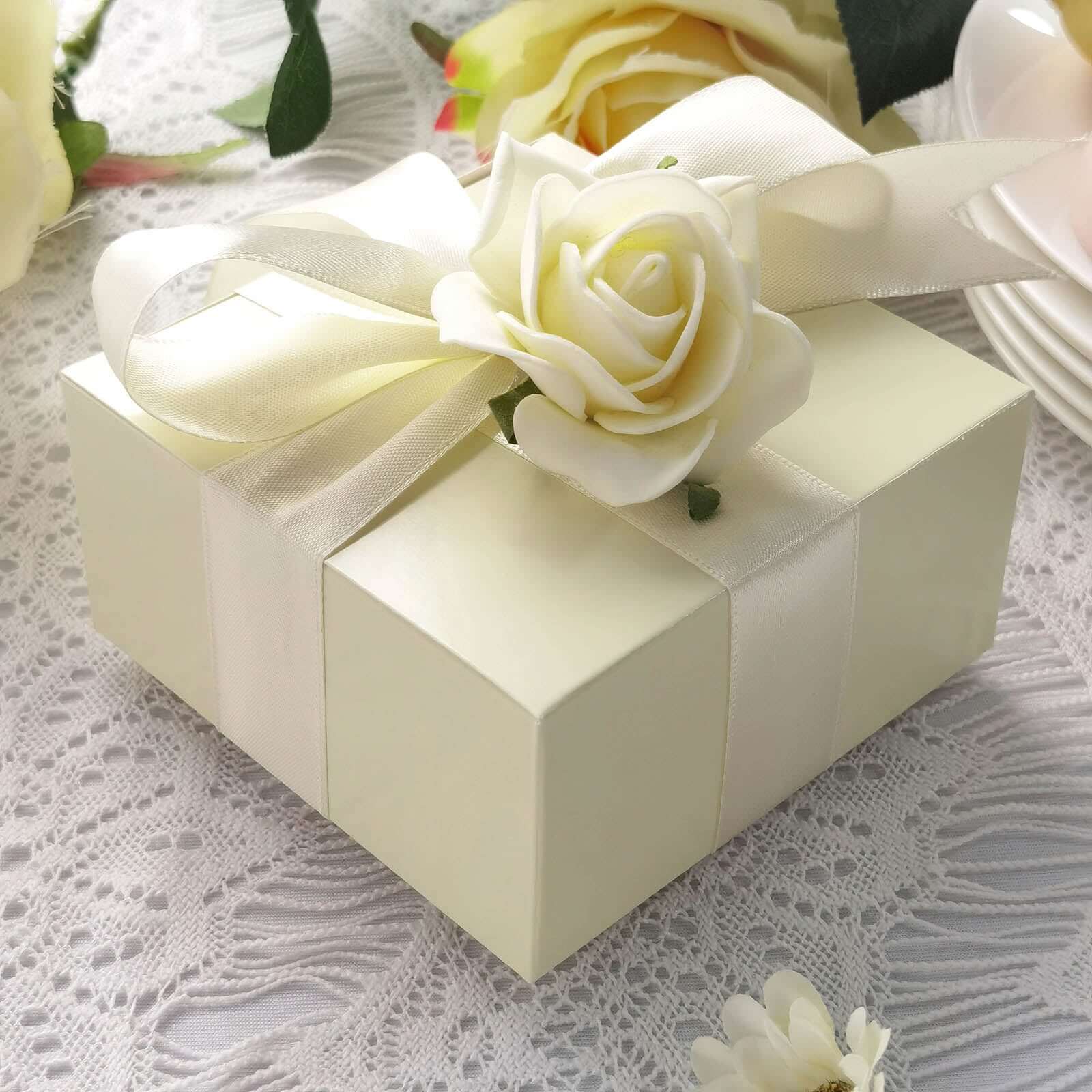 100 Pack Ivory Cake Cupcake Party Favor Gift Boxes, DIY 4"x4"x2" - Image 7