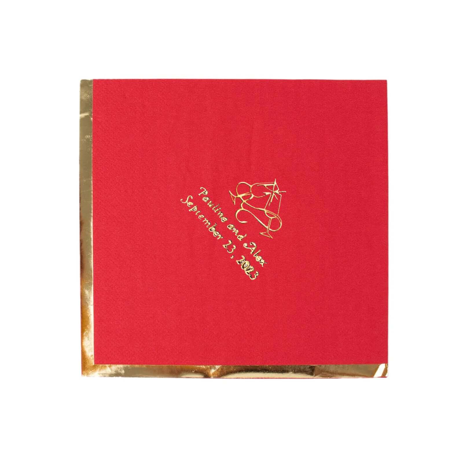 100-Pack Paper Cocktail Napkins 2-Ply Personalized Large Emblem with Gold Foil Edge 13"x13" - Custom Dinner Napkins - Image 10