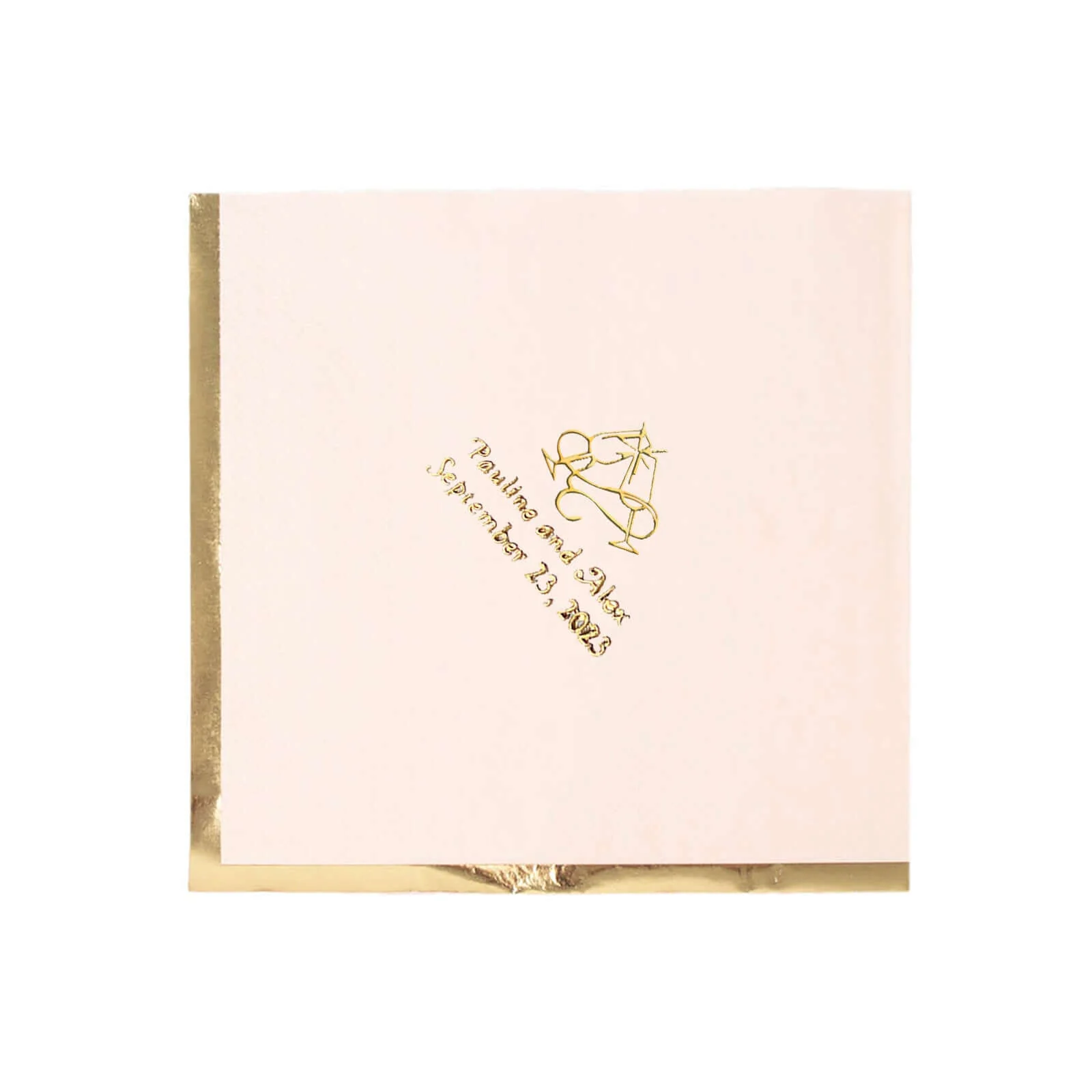 100-Pack Paper Cocktail Napkins 2-Ply Personalized Large Emblem with Gold Foil Edge 13"x13" - Custom Dinner Napkins - Image 6