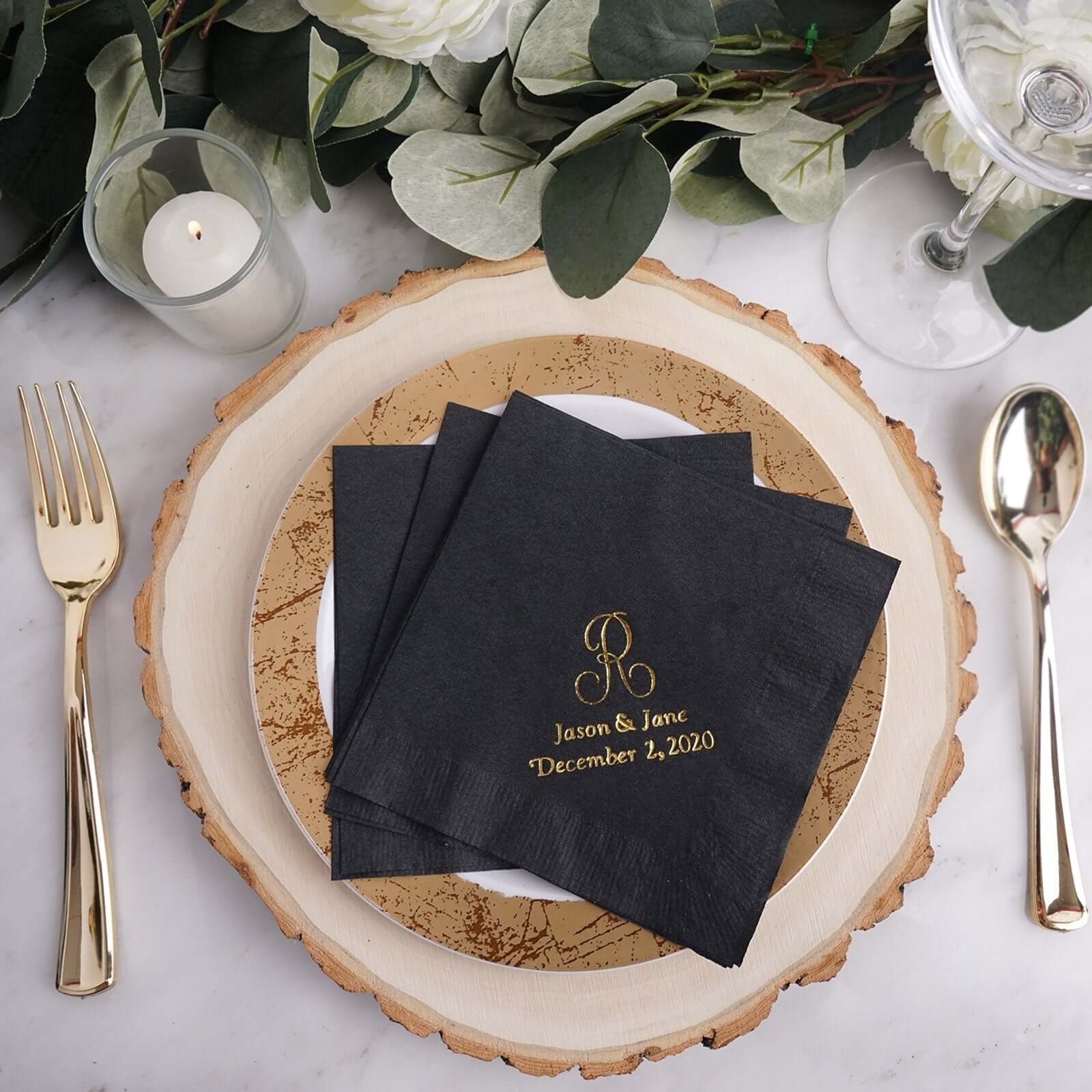 100-Pack Paper Cocktail Napkins Personalized Monogram - Custom Napkins for Parties - Image 13