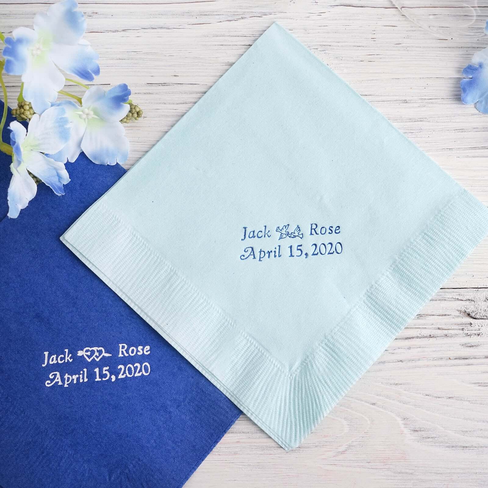 100-Pack Paper Cocktail Napkins Personalized Small Emblem - Custom Napkins for Weddings - Image 5