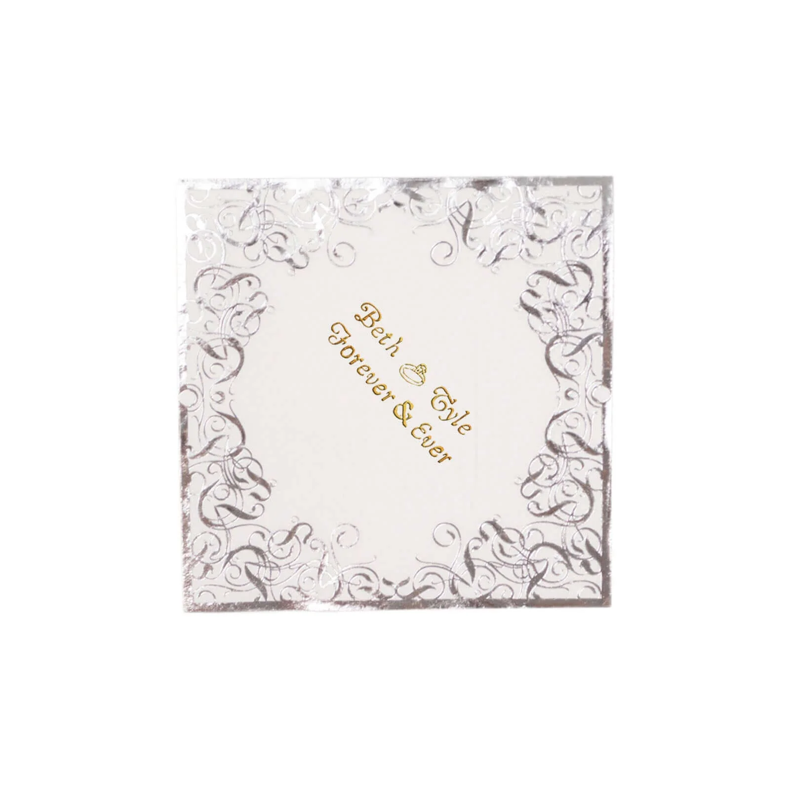 100-Pack Paper Cocktail Napkins White 3-Ply Personalized Small Emblem with Foil Lace Design - Custom Dinner Napkins - Image 5
