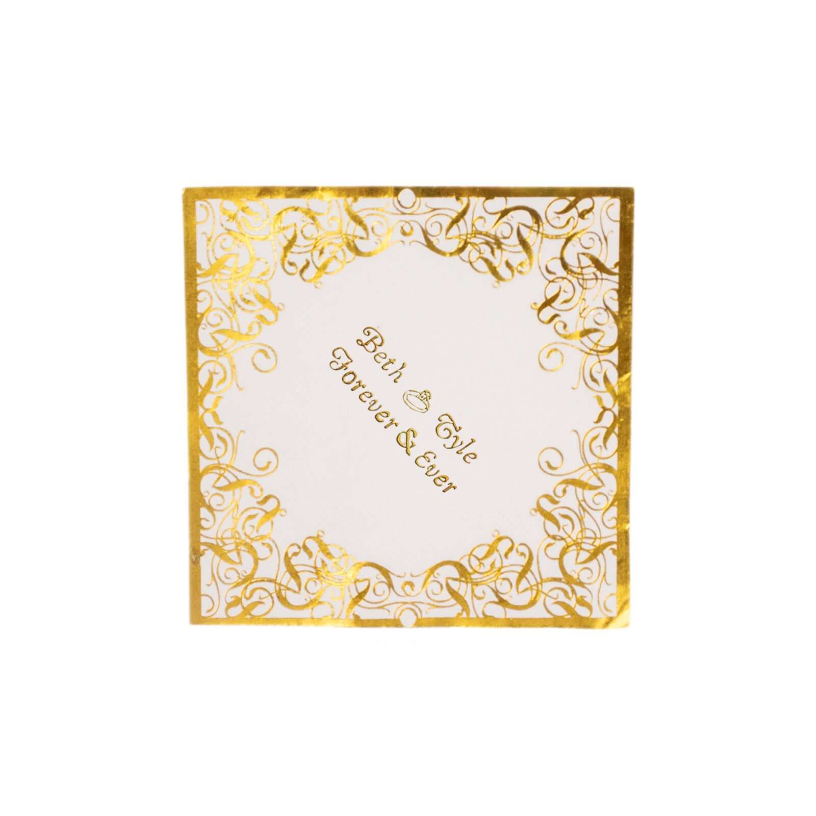 100-Pack Paper Cocktail Napkins White 3-Ply Personalized Small Emblem with Foil Lace Design - Custom Dinner Napkins - Image 6