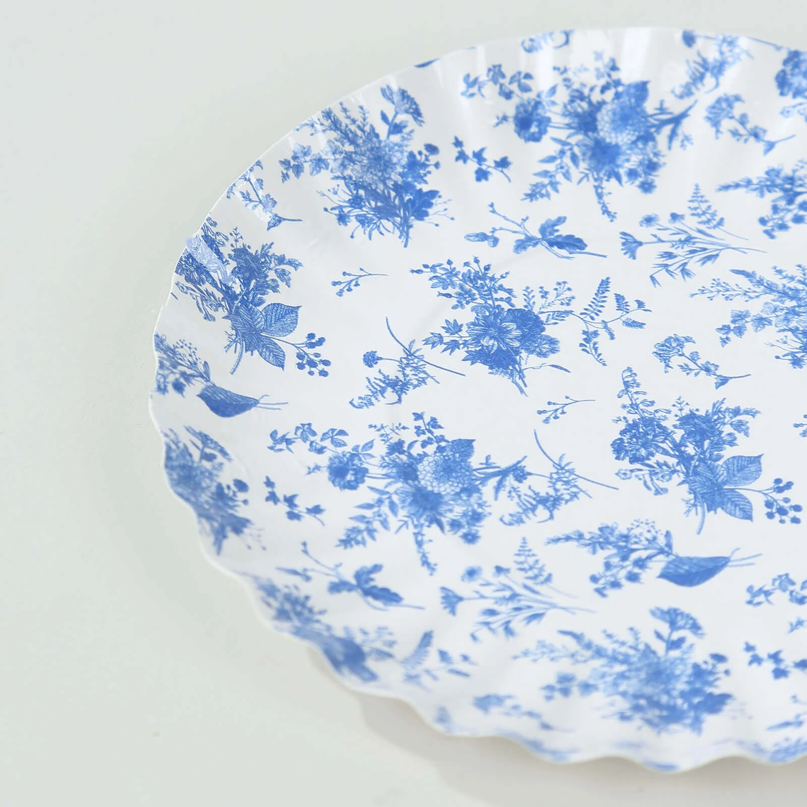 100-Pack Paper Round Plates 3.5" White with Blue French Toile Design & Scalloped Rim - 250GSM Disposable Mini Dessert Party Plates for Tapas, Appetizers & Finger Foods - Image 12
