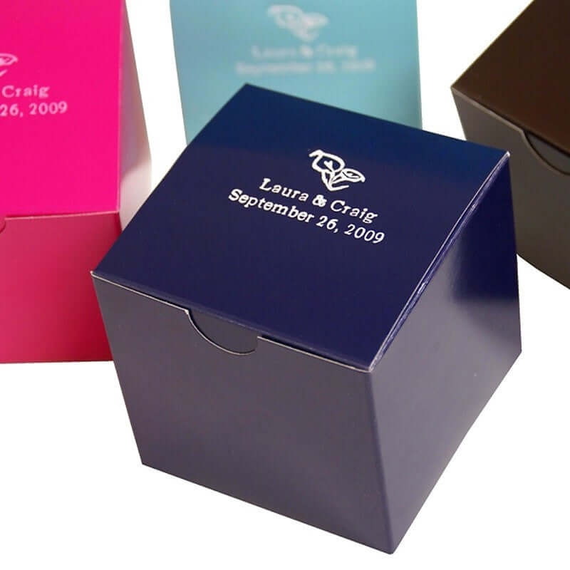 100 Pack Personalized Wedding Favor Gift Boxes, Mini Cupcake Boxes 3"x3"x3" - Image 3
