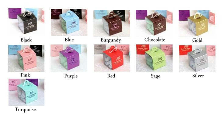 100 Pack Personalized Wedding Favor Party Gift Box Wraps 2"x2"x2" - Image 3
