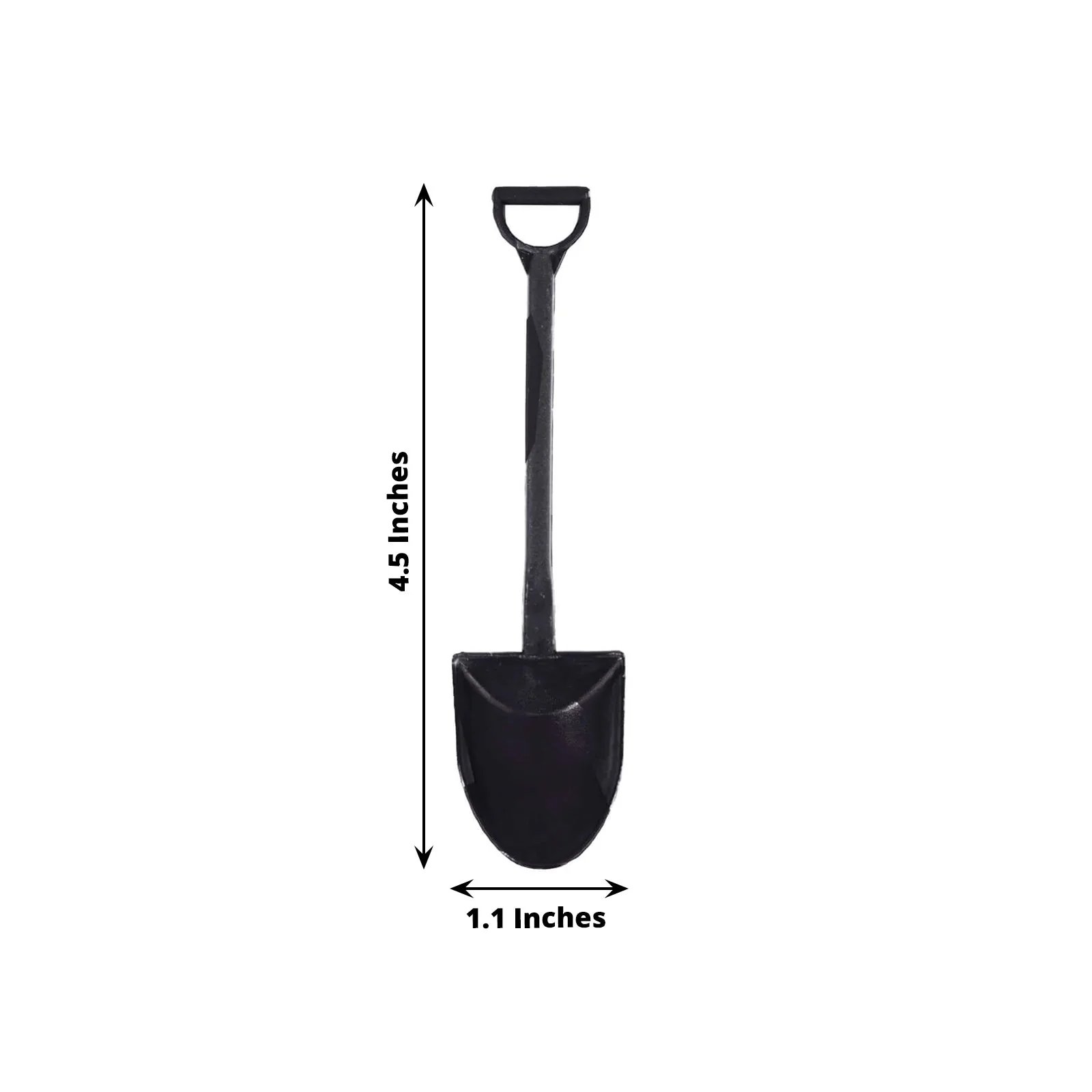 100-Pack Plastic Dessert Spoons 4.5" Black Mini Shovel Design - Disposable Ice Cream Spoons - Image 3