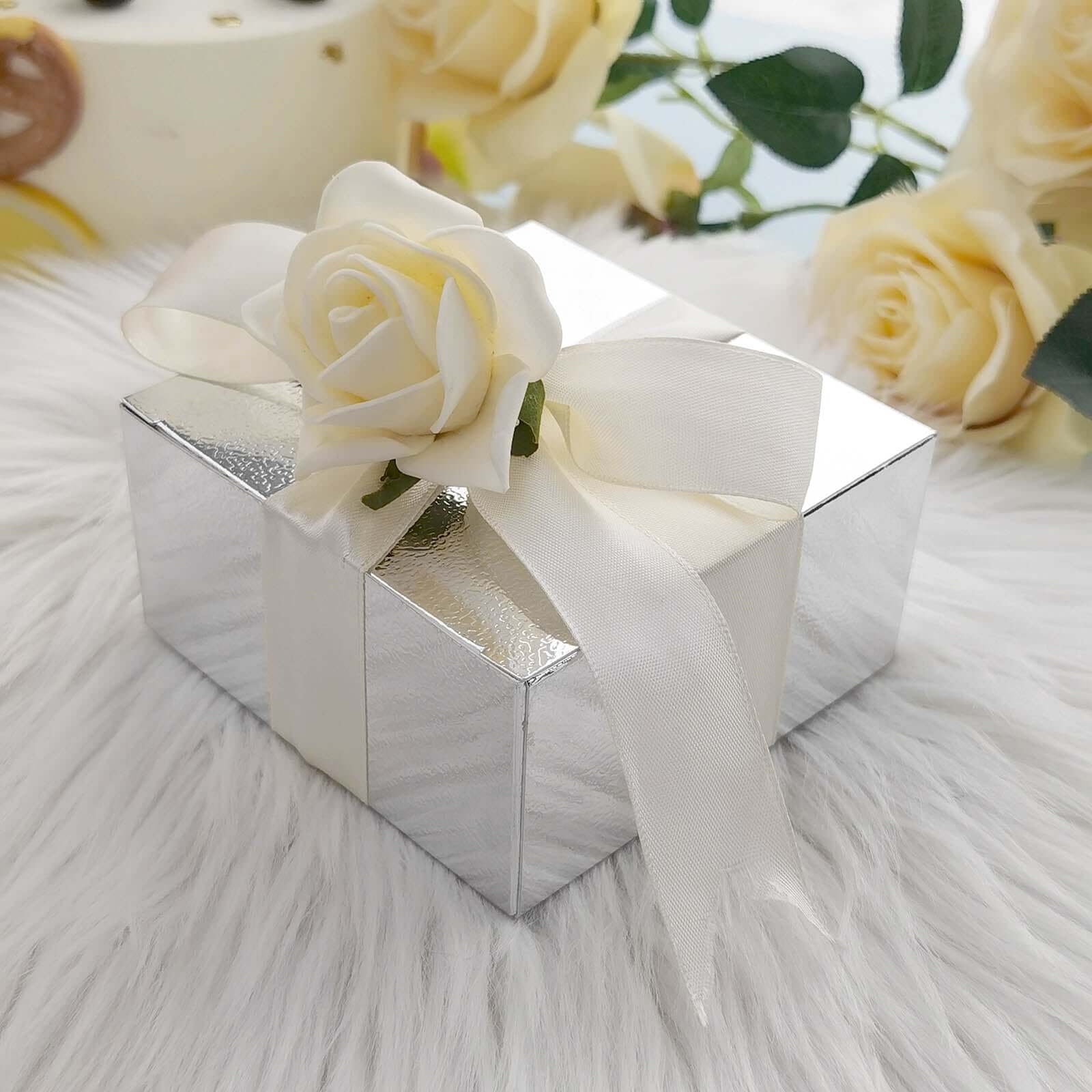 100 Pack Silver Cake Cupcake Party Favor Gift Boxes, DIY 4"x4"x2" - Image 7
