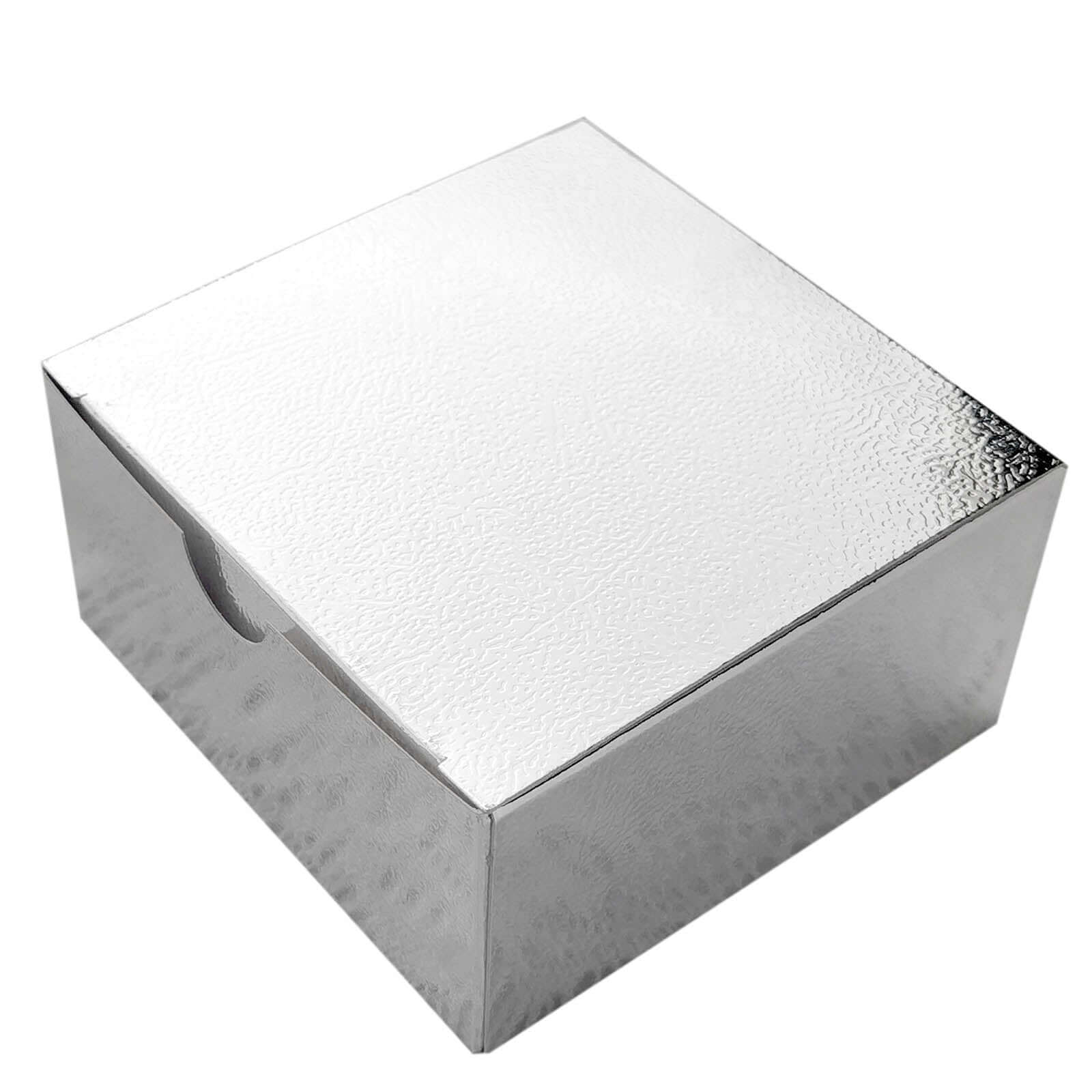 100 Pack Silver Cake Cupcake Party Favor Gift Boxes, DIY 4"x4"x2" - Image 8