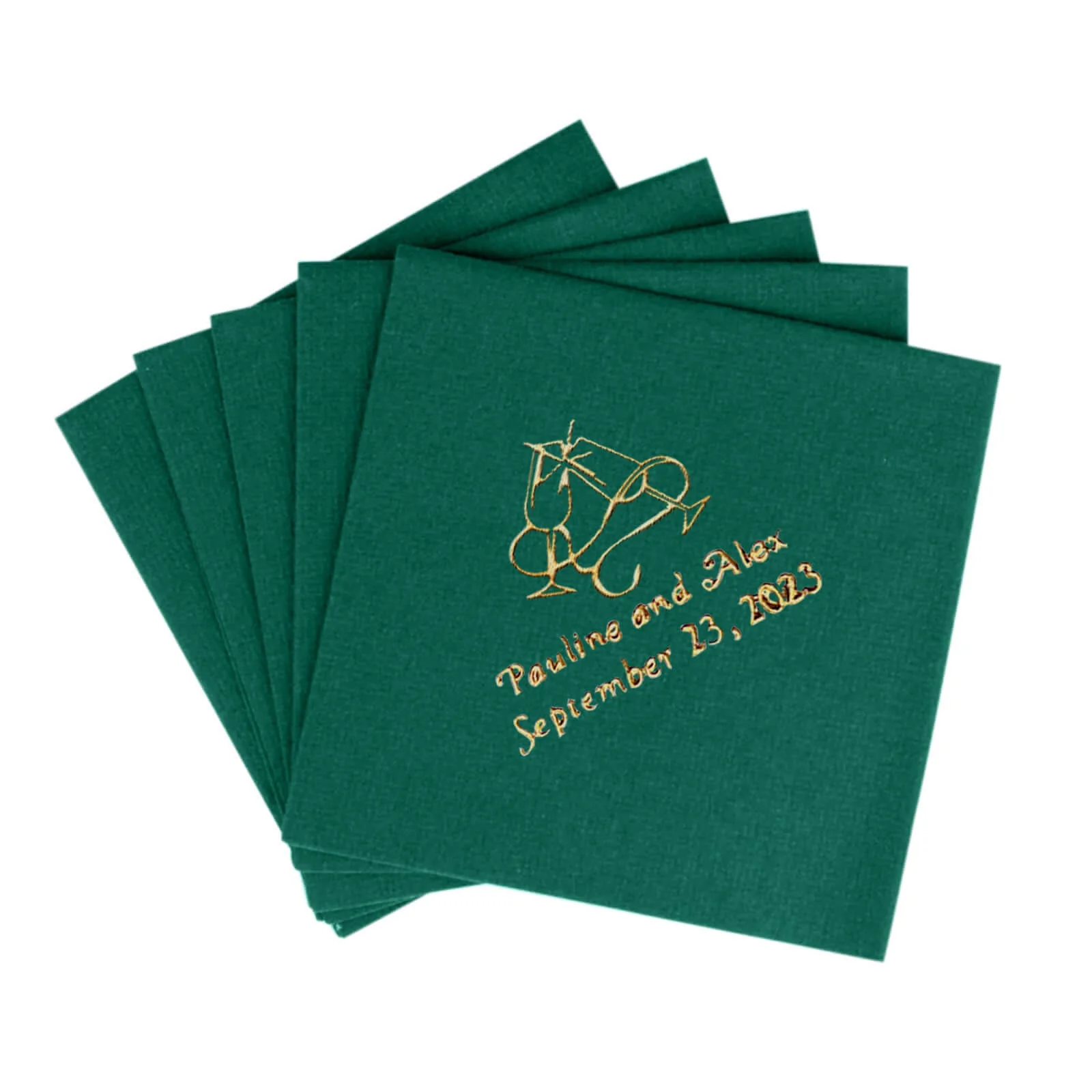 100-Pack Soft Airlaid Paper Beverage Napkins Personalized Large Emblem - Highly Absorbent Custom Napkins - Image 15