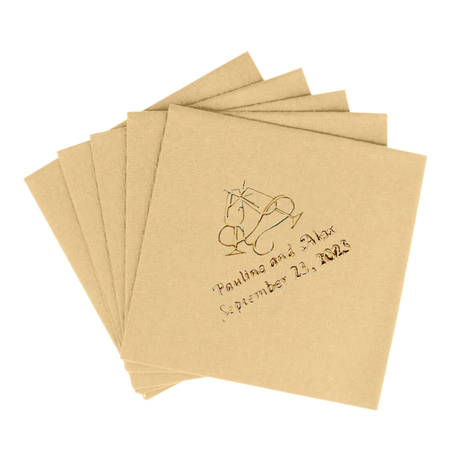 100-Pack Soft Airlaid Paper Beverage Napkins Personalized Large Emblem - Highly Absorbent Custom Napkins - Image 19